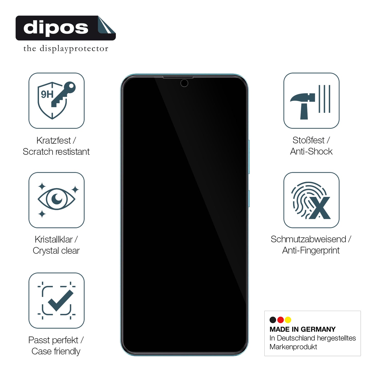 Displayschutz hergestellt in Deutschland, höchste Qualität made in Germany
