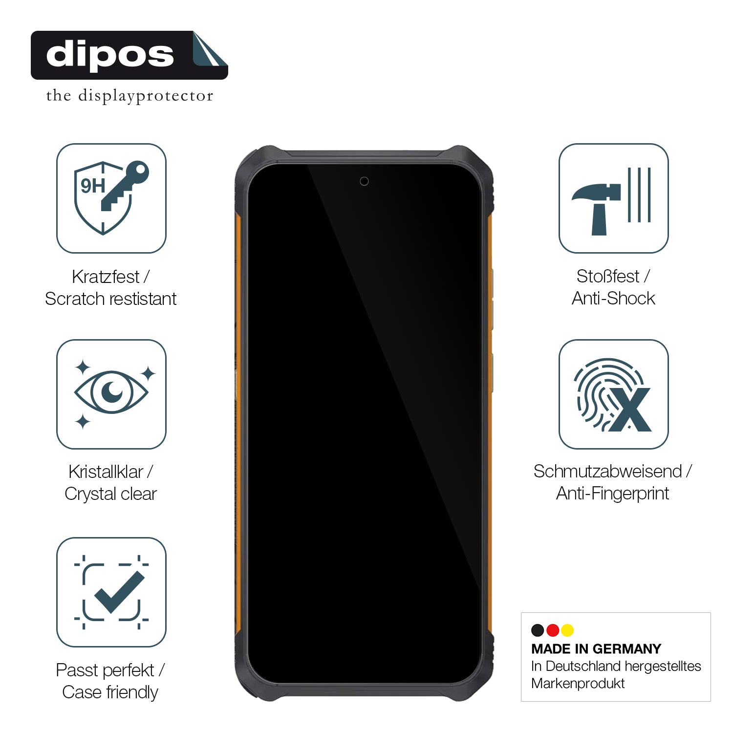 Displayschutz hergestellt in Deutschland, höchste Qualität made in Germany
