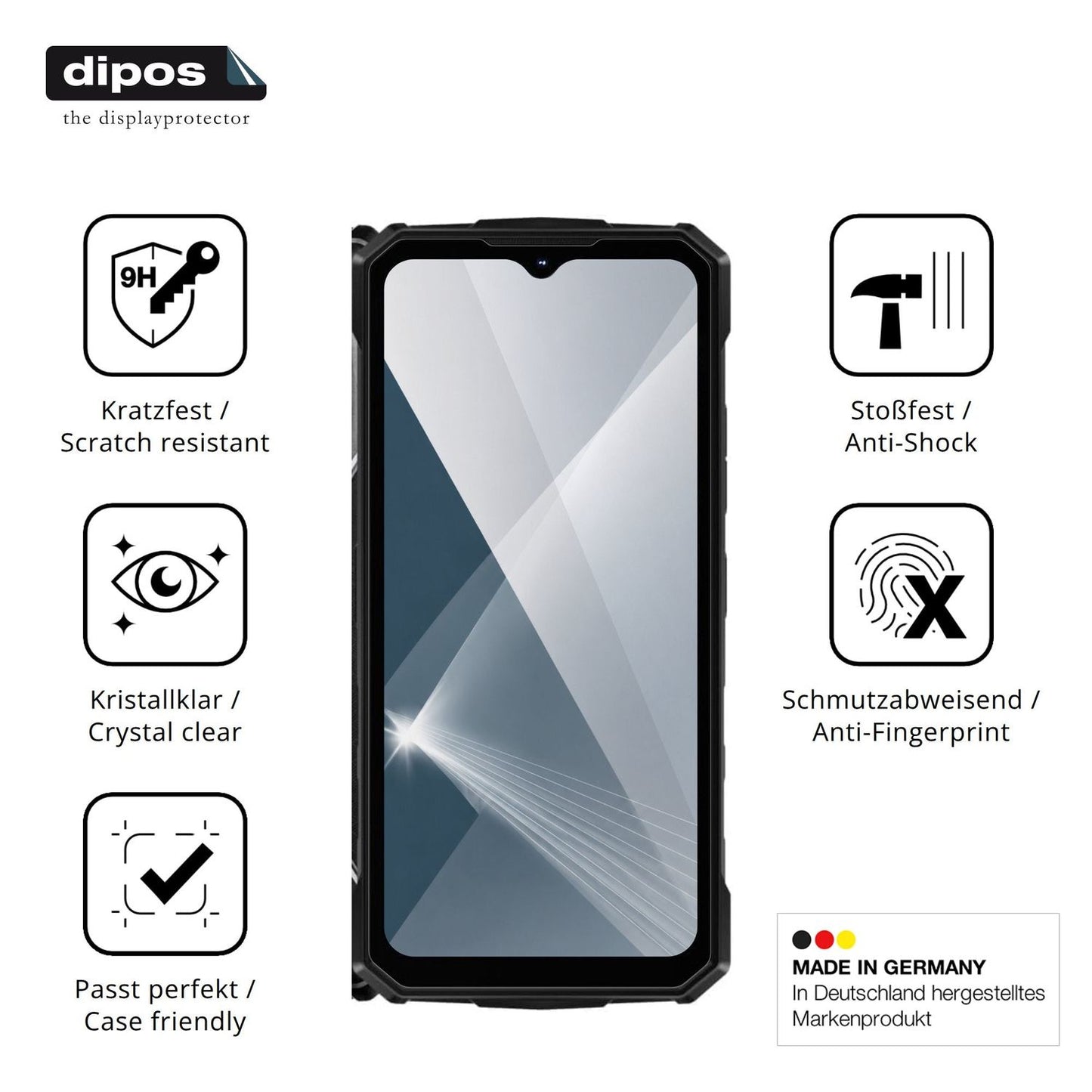 Displayschutz hergestellt in Deutschland, höchste Qualität made in Germany