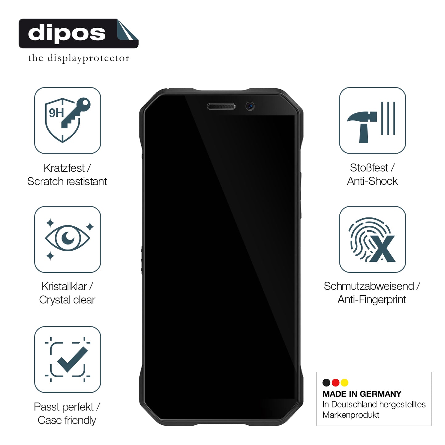 Displayschutz hergestellt in Deutschland, höchste Qualität made in Germany