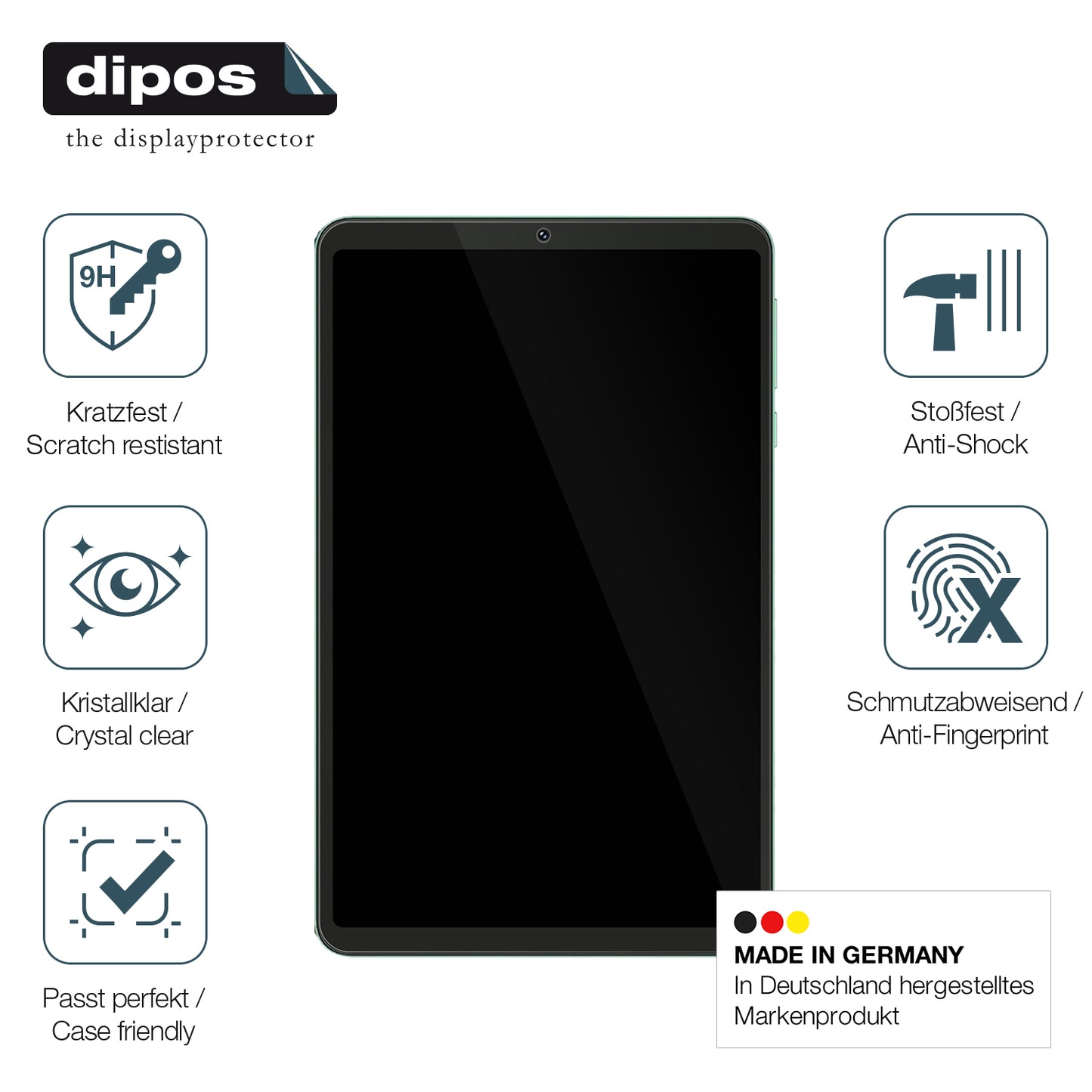 Displayschutz hergestellt in Deutschland, höchste Qualität made in Germany