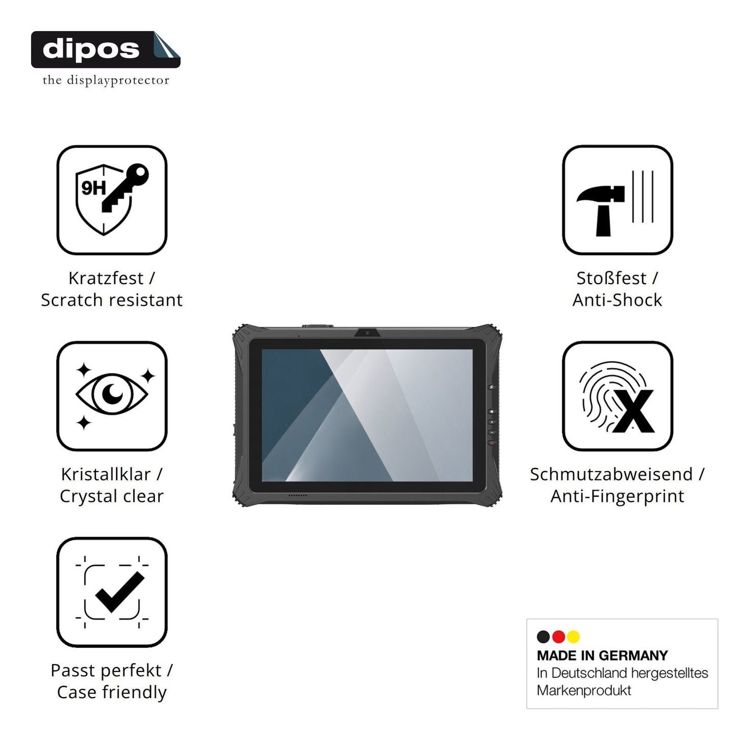 Displayschutz hergestellt in Deutschland, höchste Qualität made in Germany