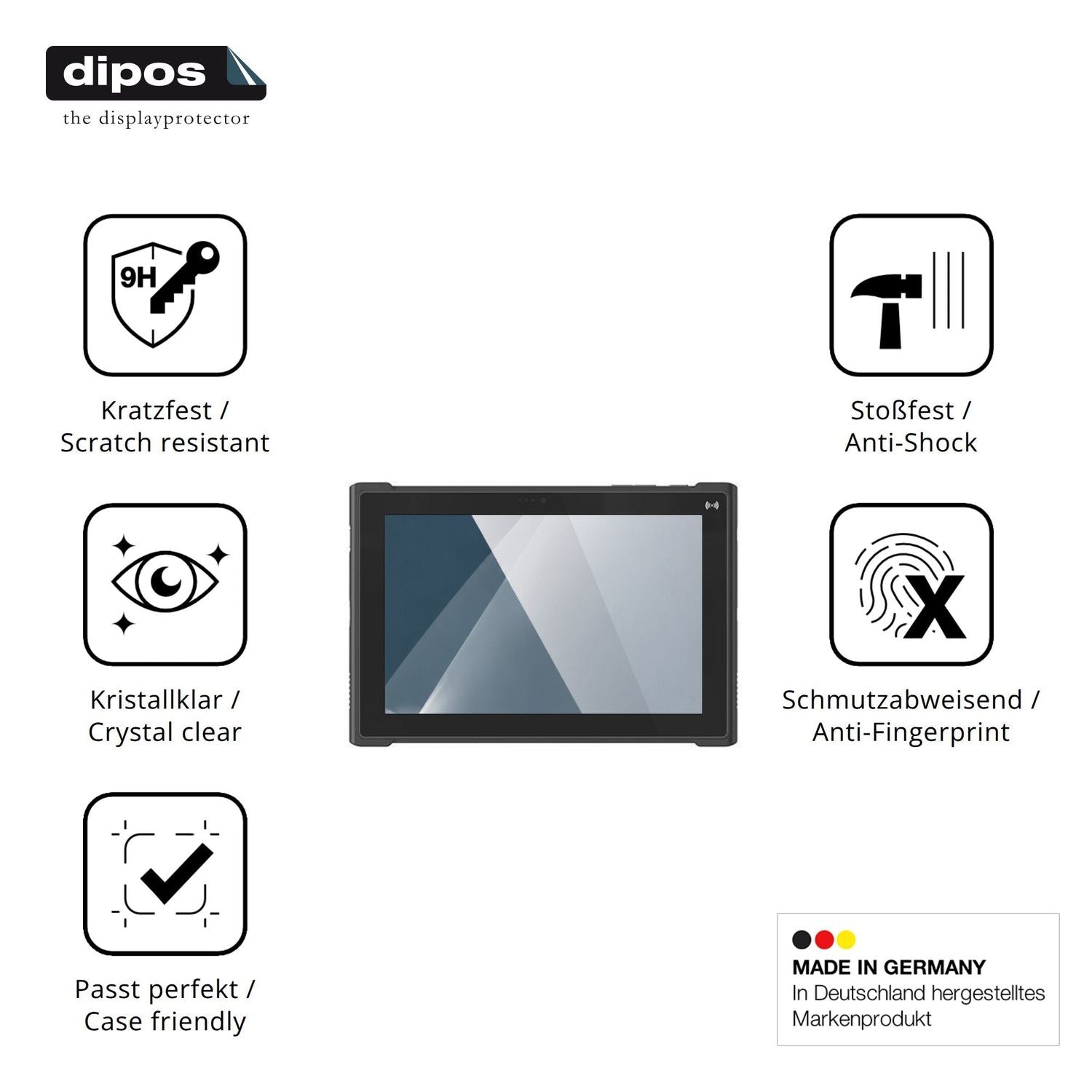 Displayschutz hergestellt in Deutschland, höchste Qualität made in Germany
