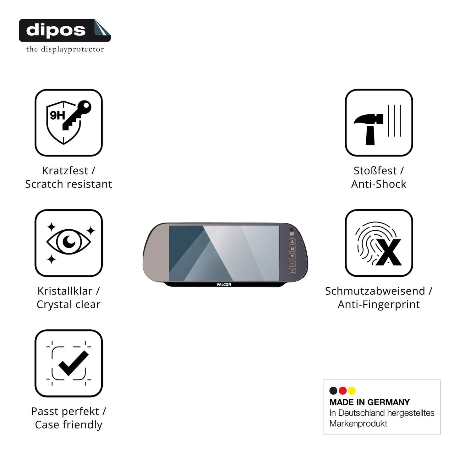 Displayschutz hergestellt in Deutschland, höchste Qualität made in Germany
