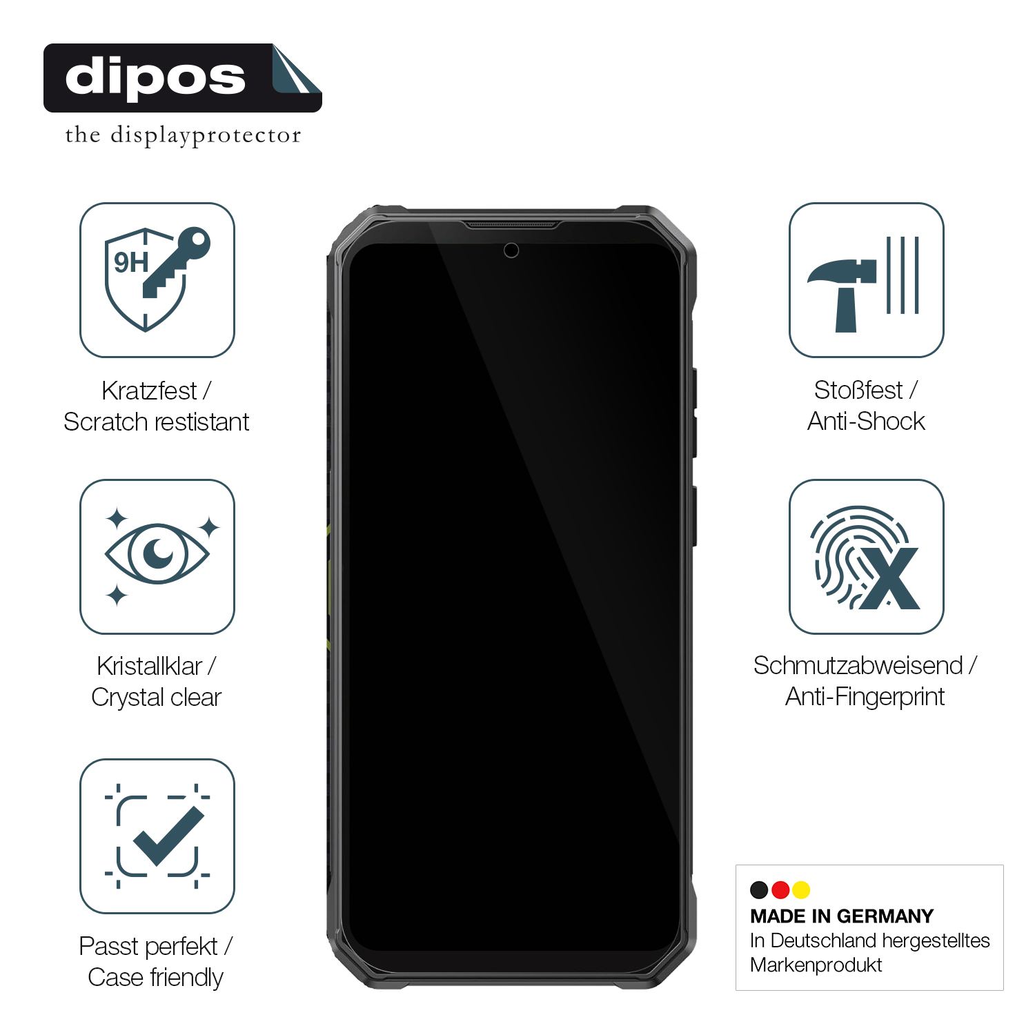 Displayschutz hergestellt in Deutschland, höchste Qualität made in Germany