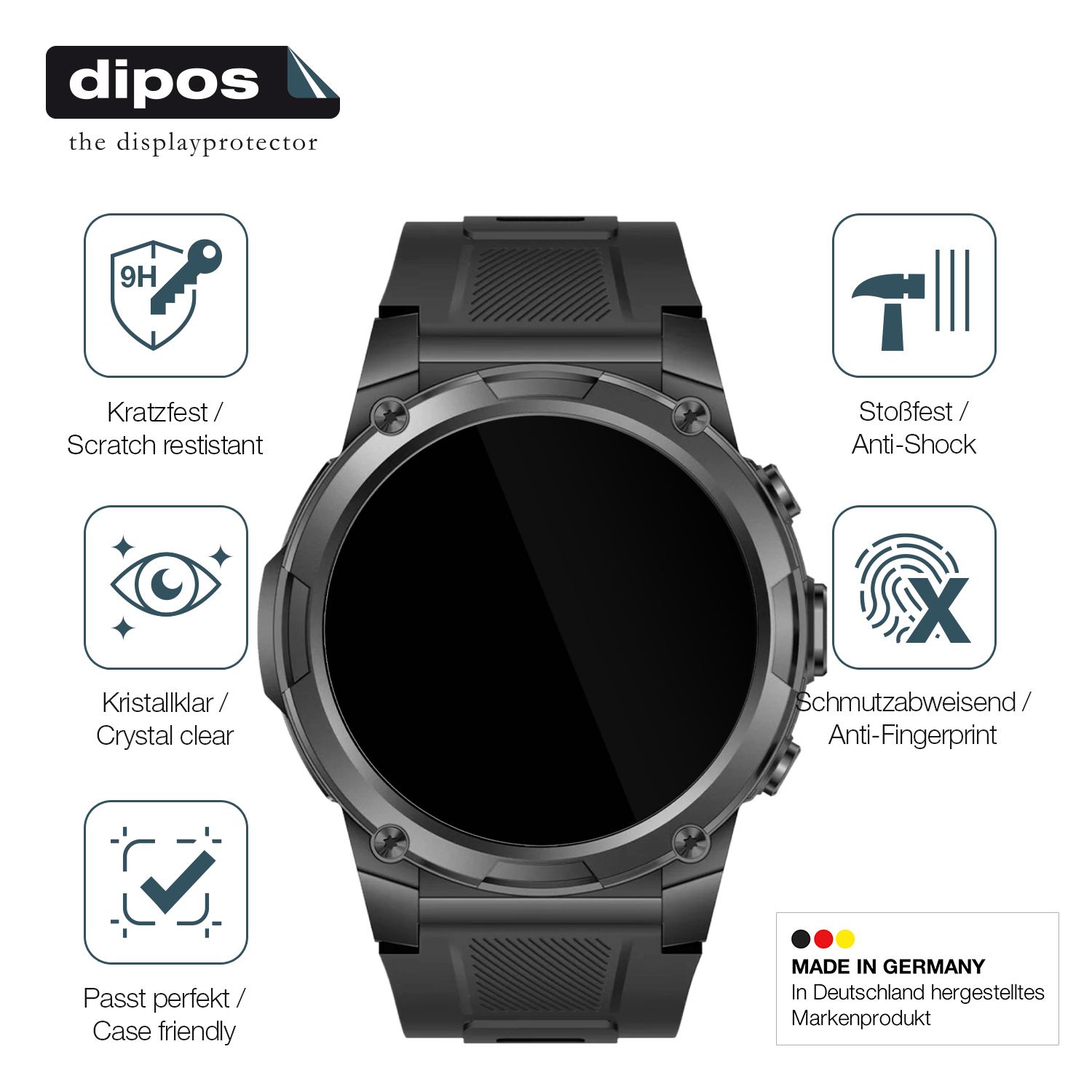 Displayschutz hergestellt in Deutschland, höchste Qualität made in Germany