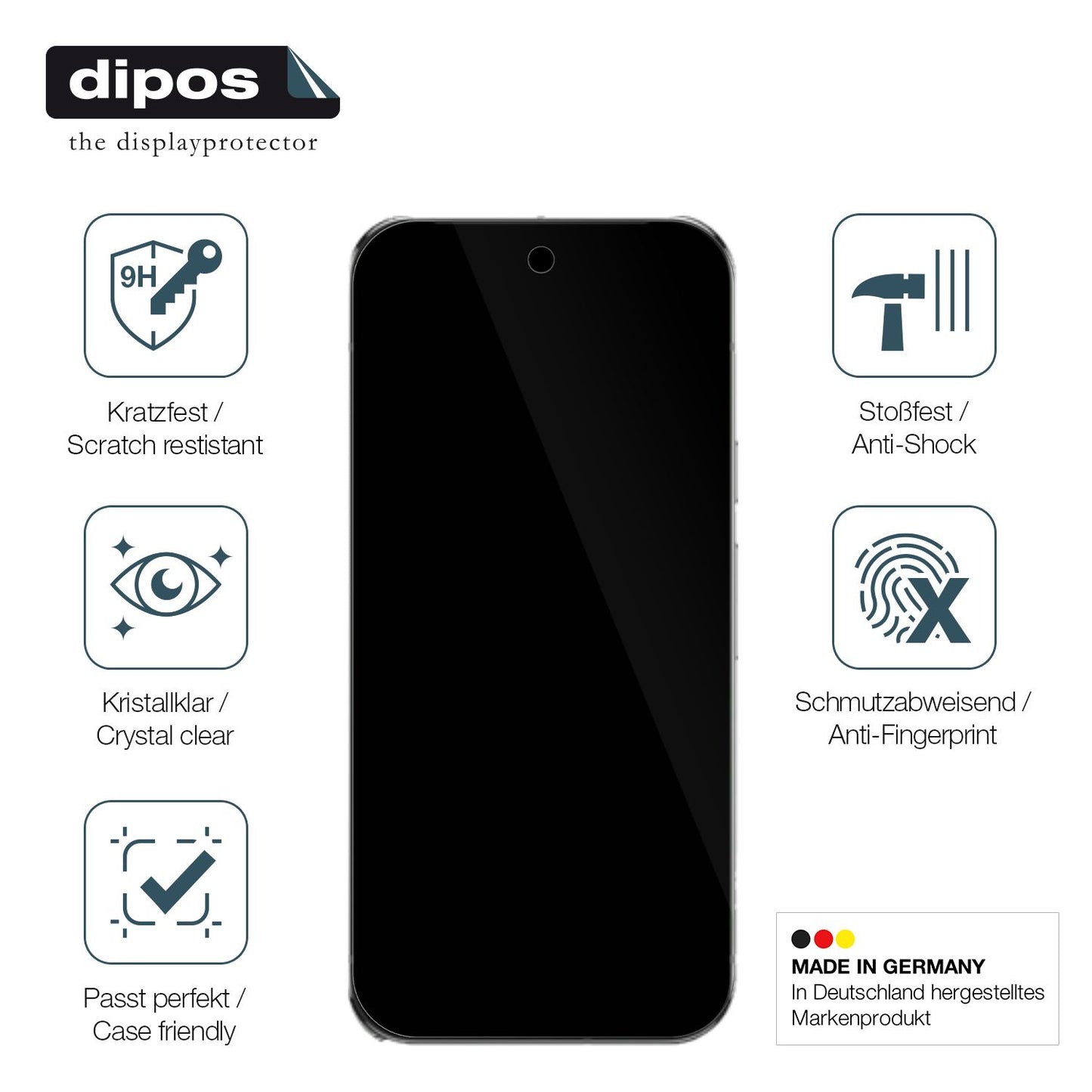 Displayschutz hergestellt in Deutschland, höchste Qualität made in Germany