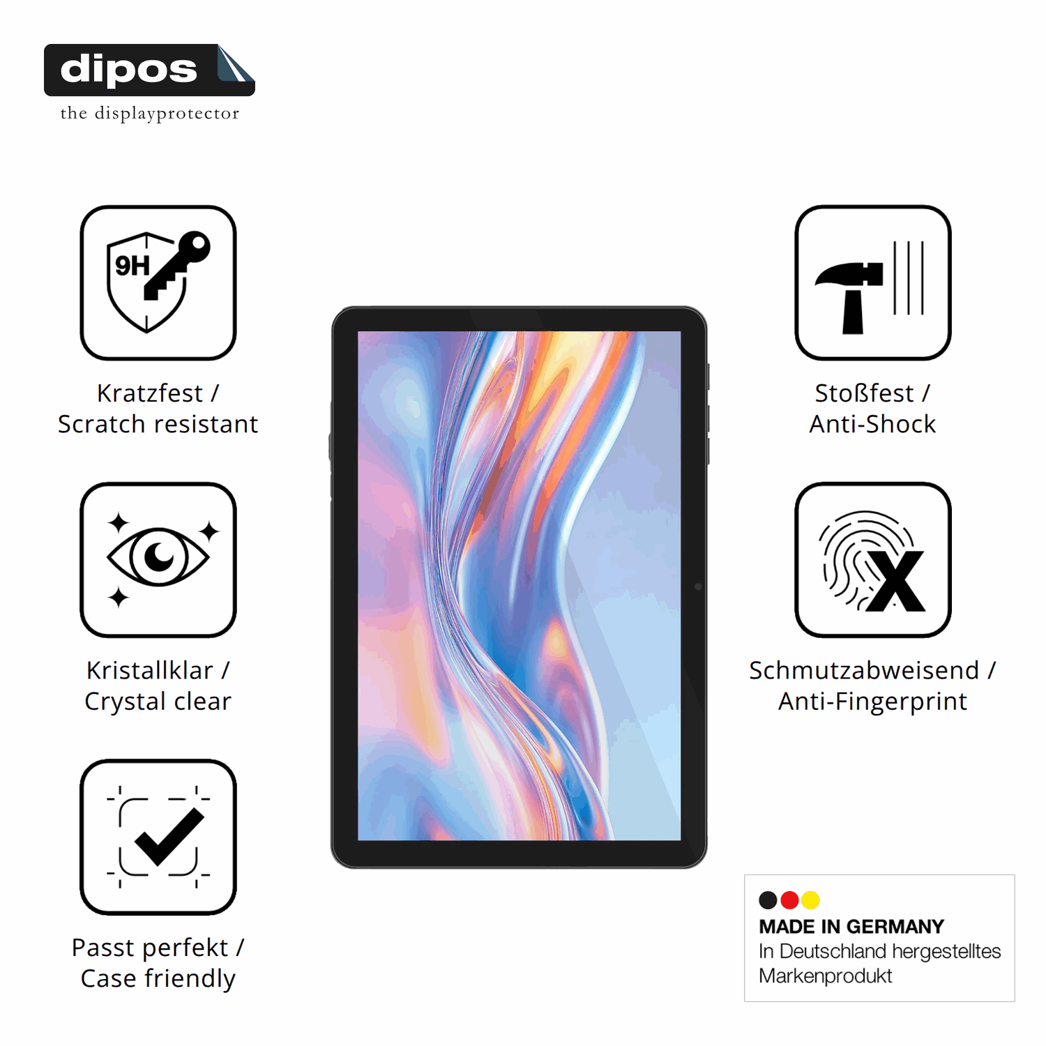 Displayschutz hergestellt in Deutschland, höchste Qualität made in Germany