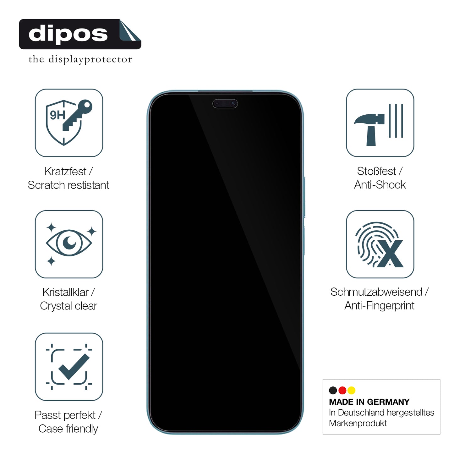 Displayschutz hergestellt in Deutschland, höchste Qualität made in Germany