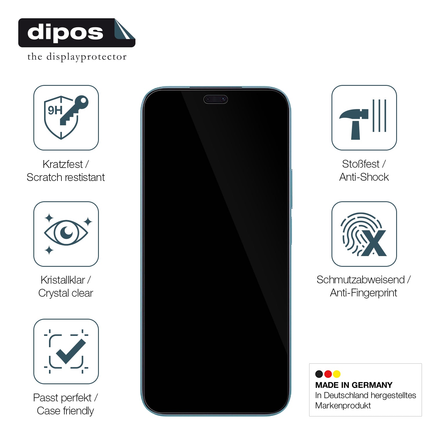 Displayschutz hergestellt in Deutschland, höchste Qualität made in Germany