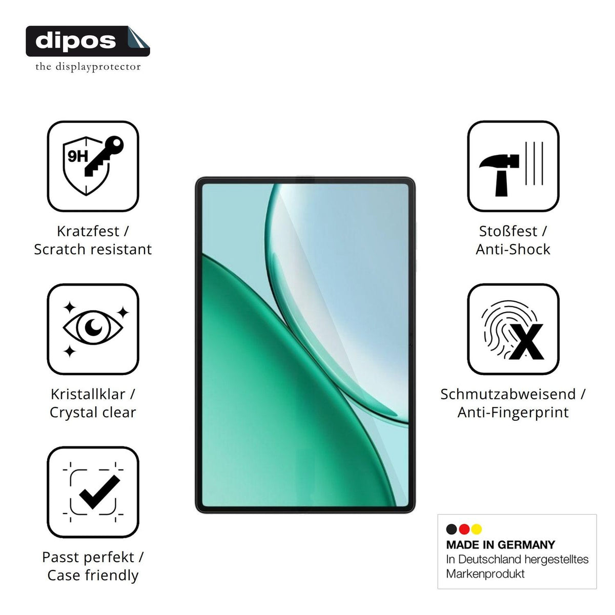 Displayschutz hergestellt in Deutschland, höchste Qualität made in Germany
