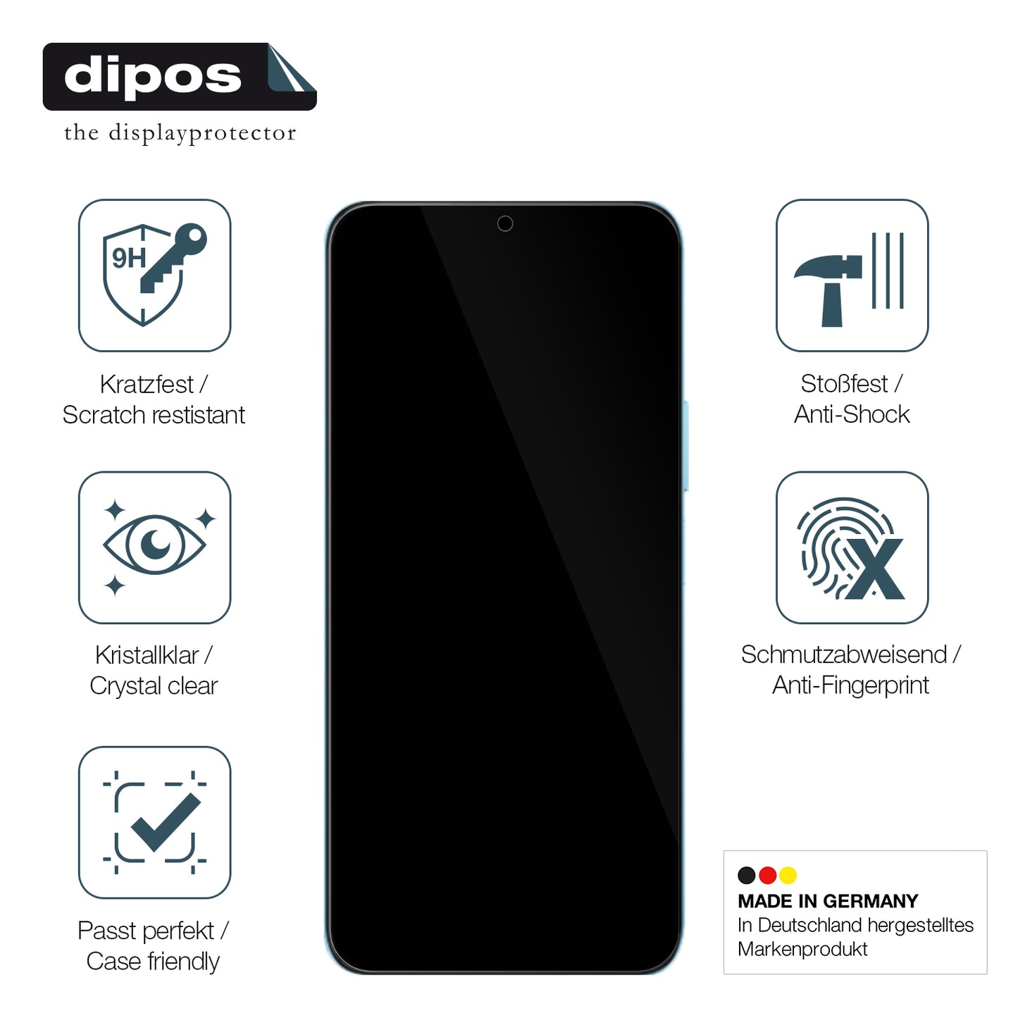 Displayschutz hergestellt in Deutschland, höchste Qualität made in Germany