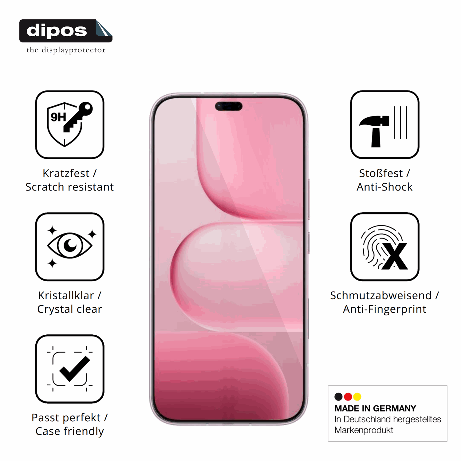 Displayschutz hergestellt in Deutschland, höchste Qualität made in Germany