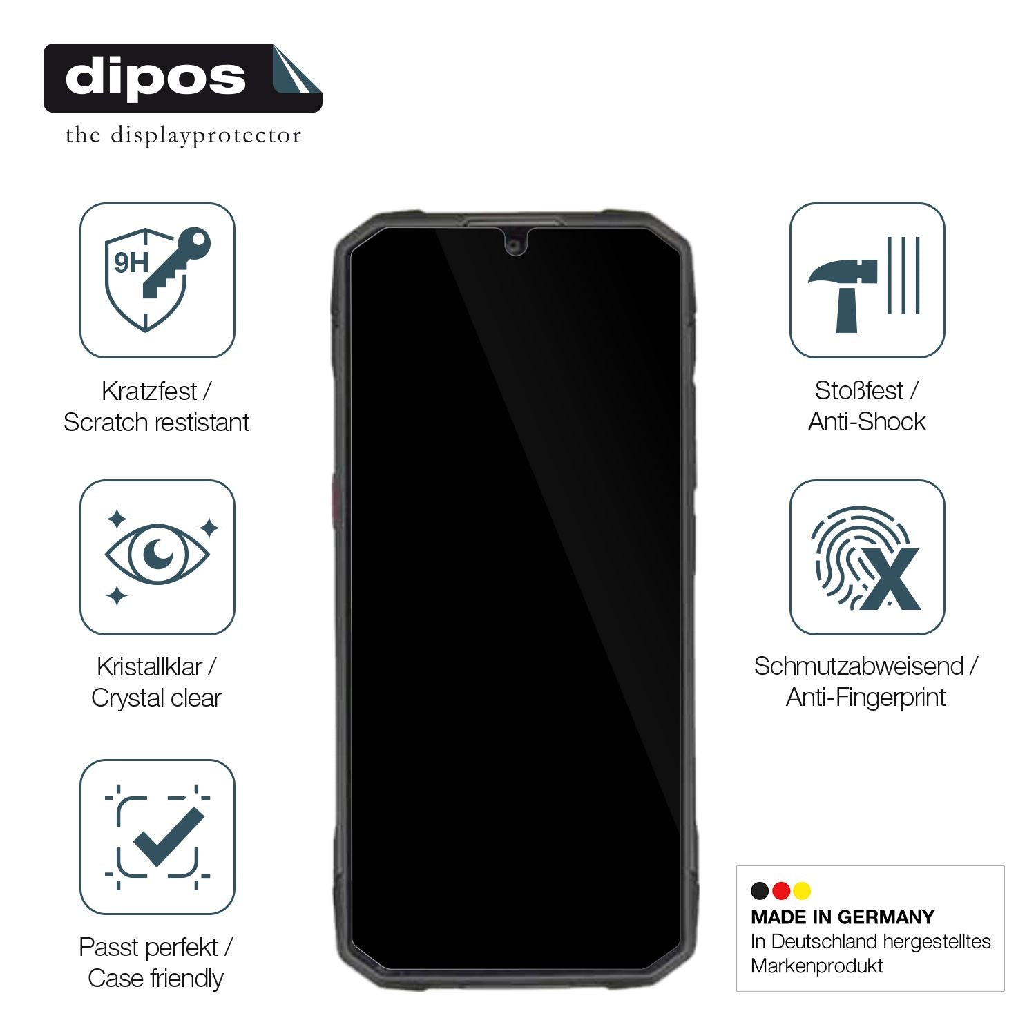 Displayschutz hergestellt in Deutschland, höchste Qualität made in Germany