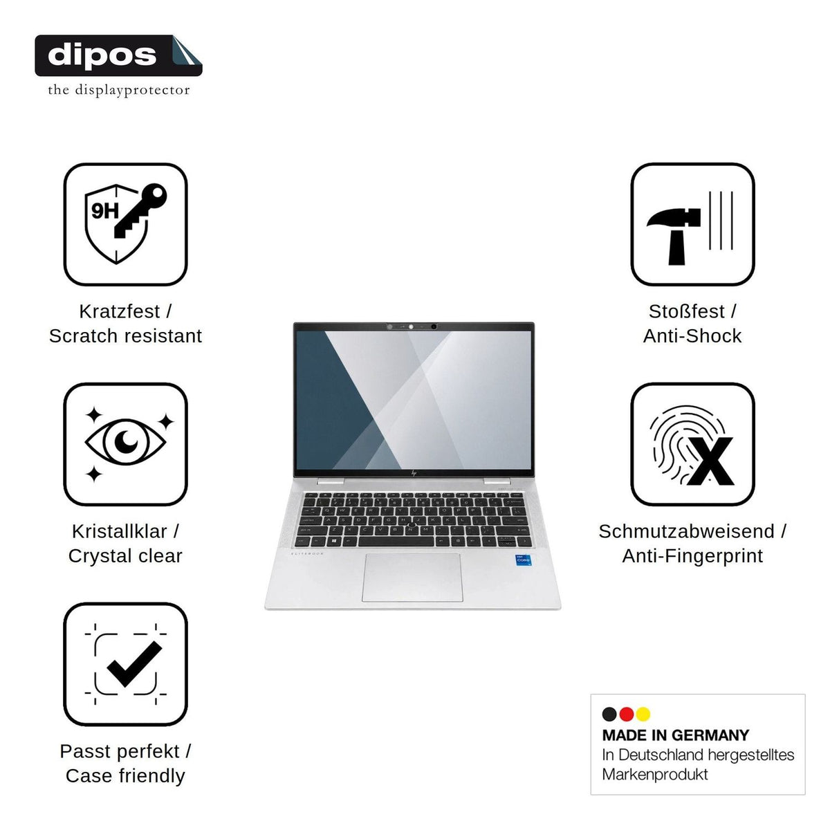2x Screen Protector for HP EliteBook x360 1030 G8 13.3 Flexible Glass 9H dipos