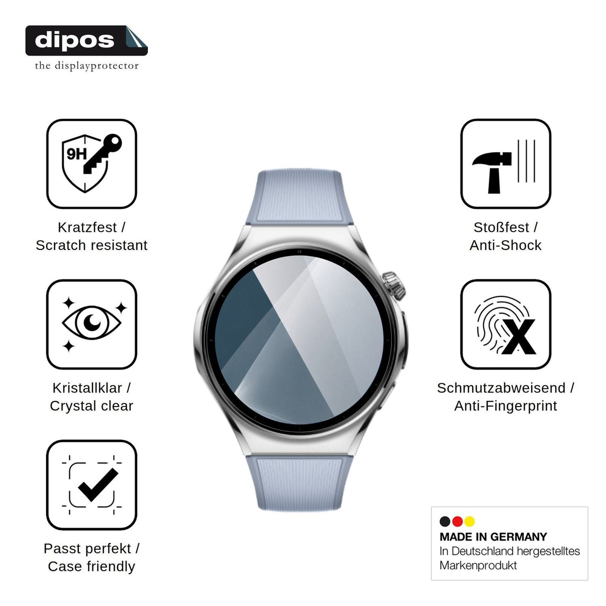 2x Screen Protector for Huawei Watch 6 46 mm Flexible Glass 9H dipos