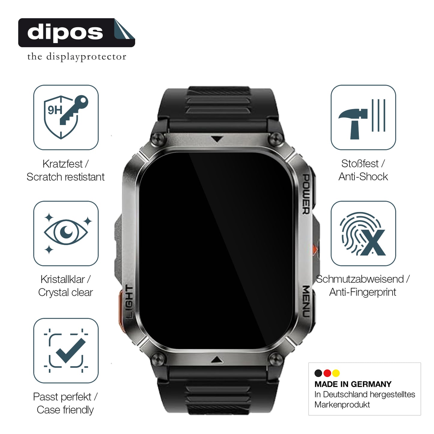 Displayschutz hergestellt in Deutschland, höchste Qualität made in Germany