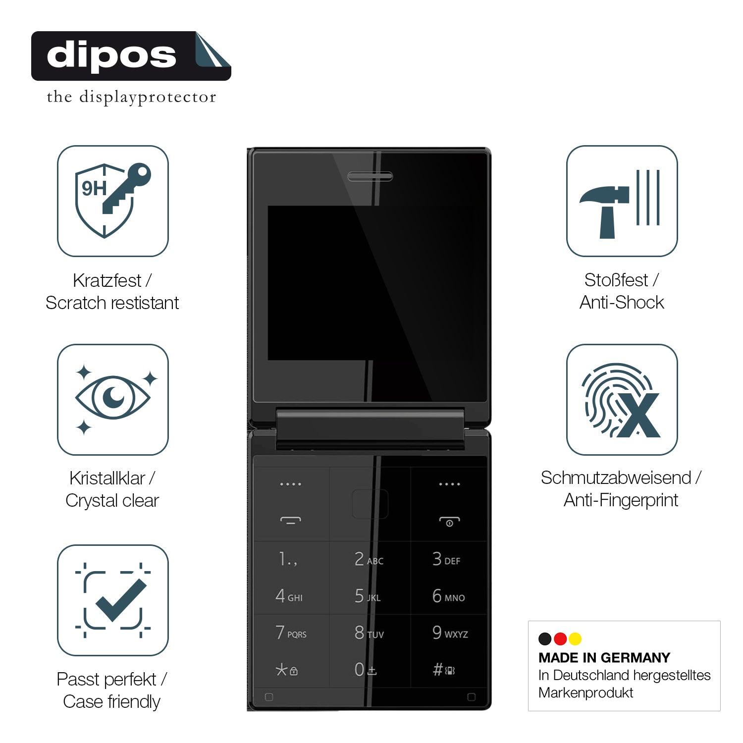 Displayschutz hergestellt in Deutschland, höchste Qualität made in Germany