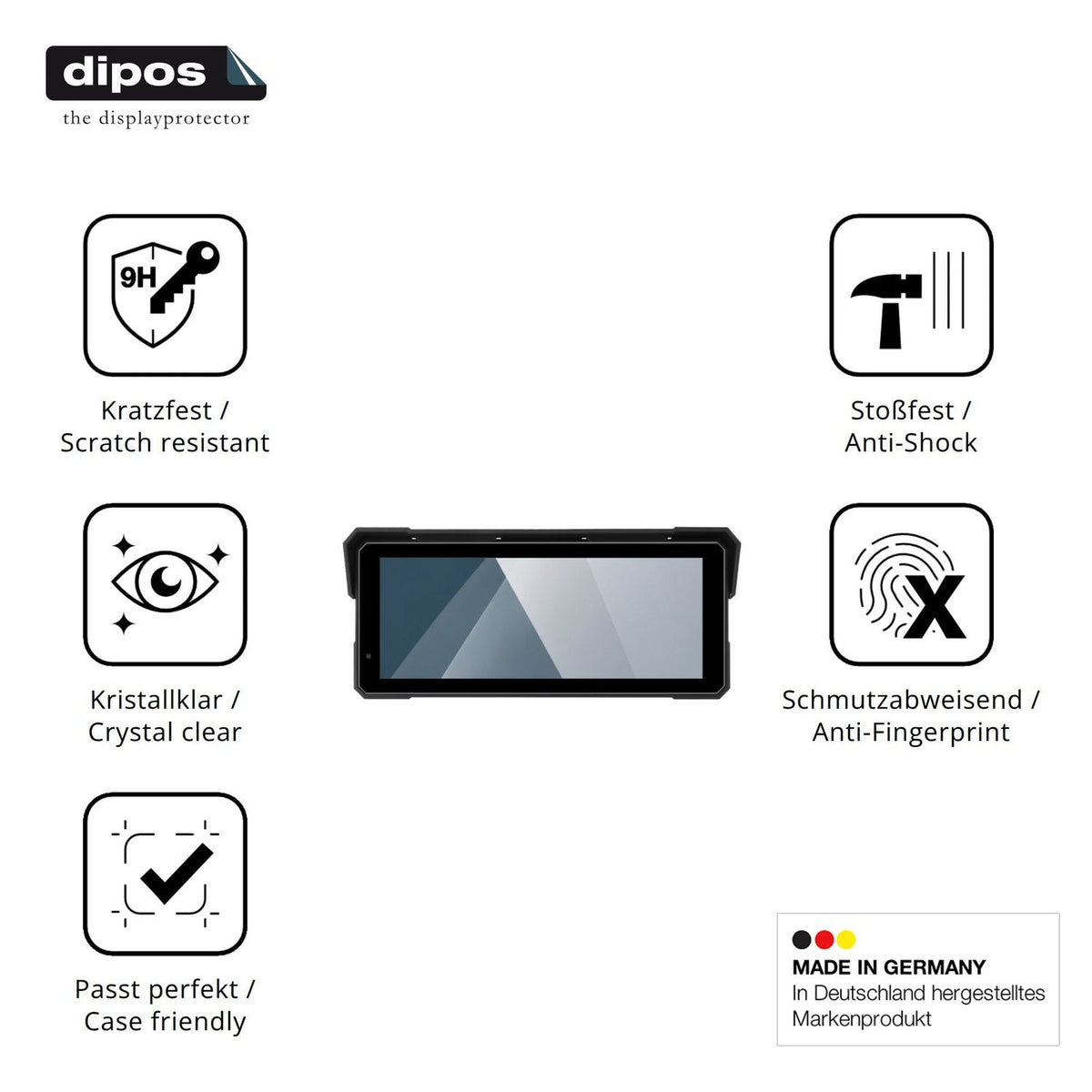Displayschutz hergestellt in Deutschland, höchste Qualität made in Germany