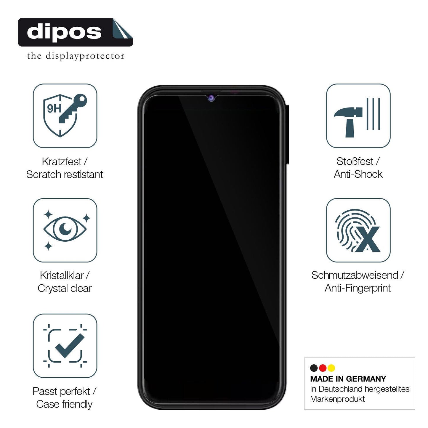 Displayschutz hergestellt in Deutschland, höchste Qualität made in Germany