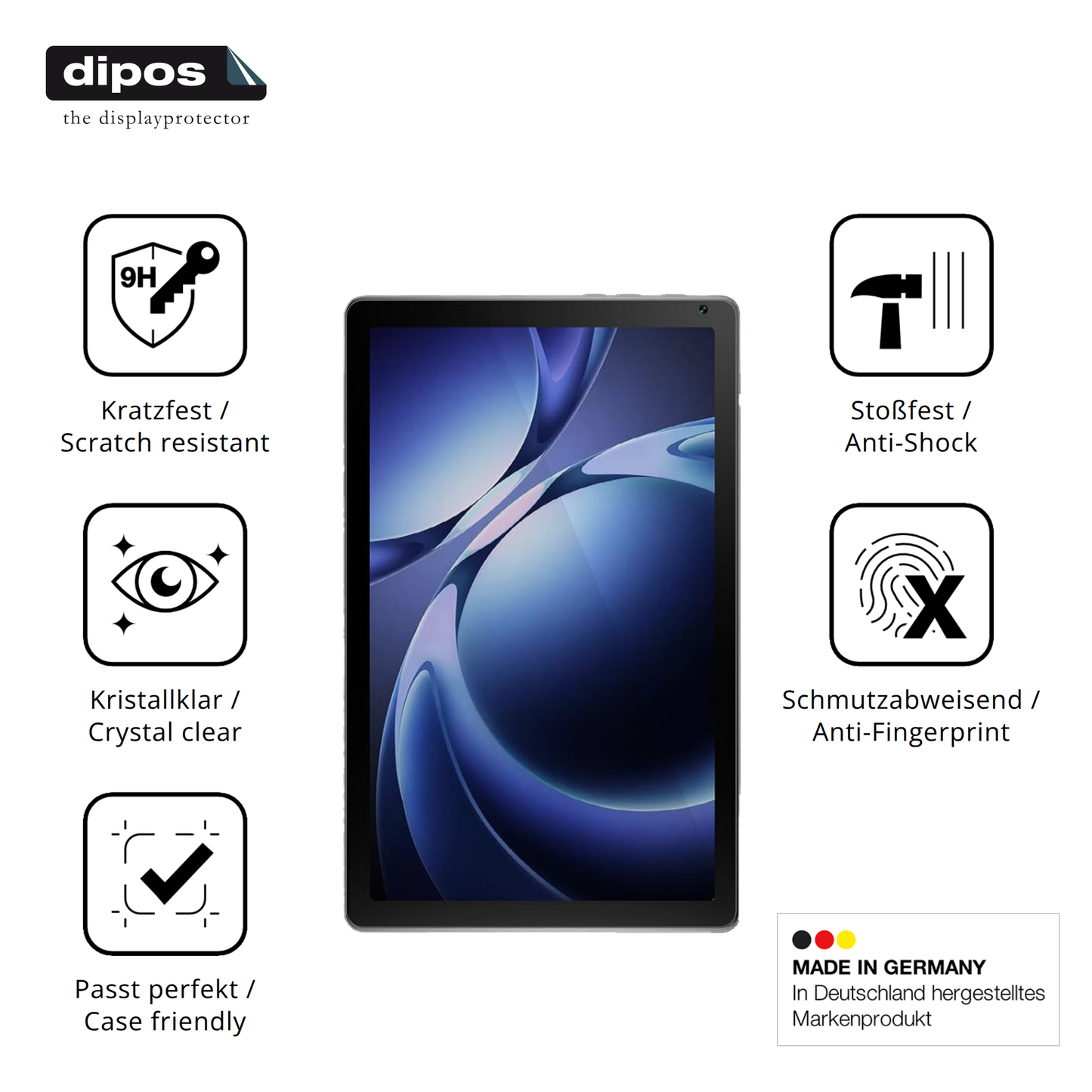 Displayschutz hergestellt in Deutschland, höchste Qualität made in Germany