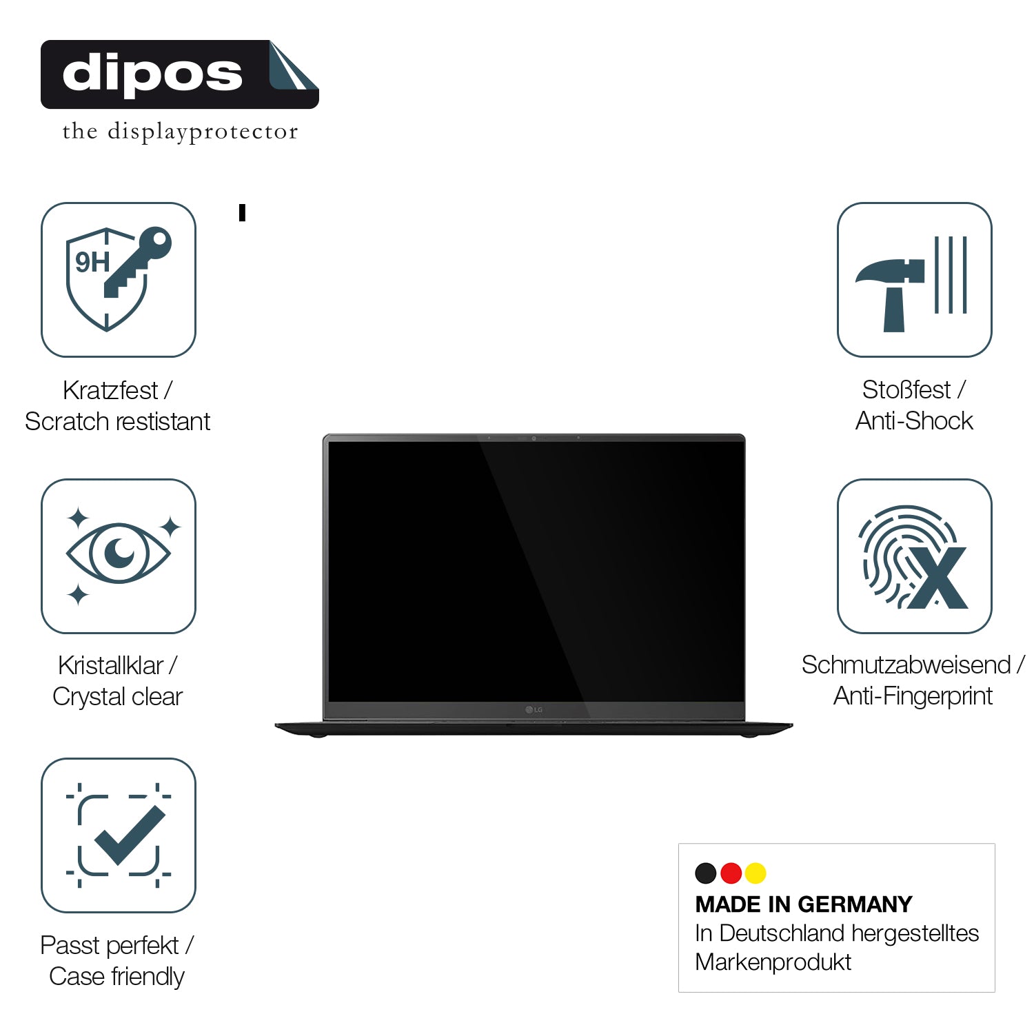 Displayschutz hergestellt in Deutschland, höchste Qualität made in Germany
