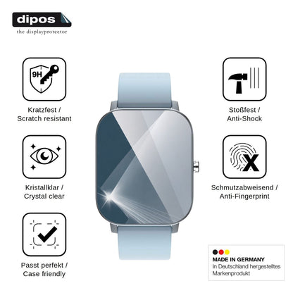 2x Screen Protector for Mopuea Smartwatch 1.4 Flexible Glass 9H dipos