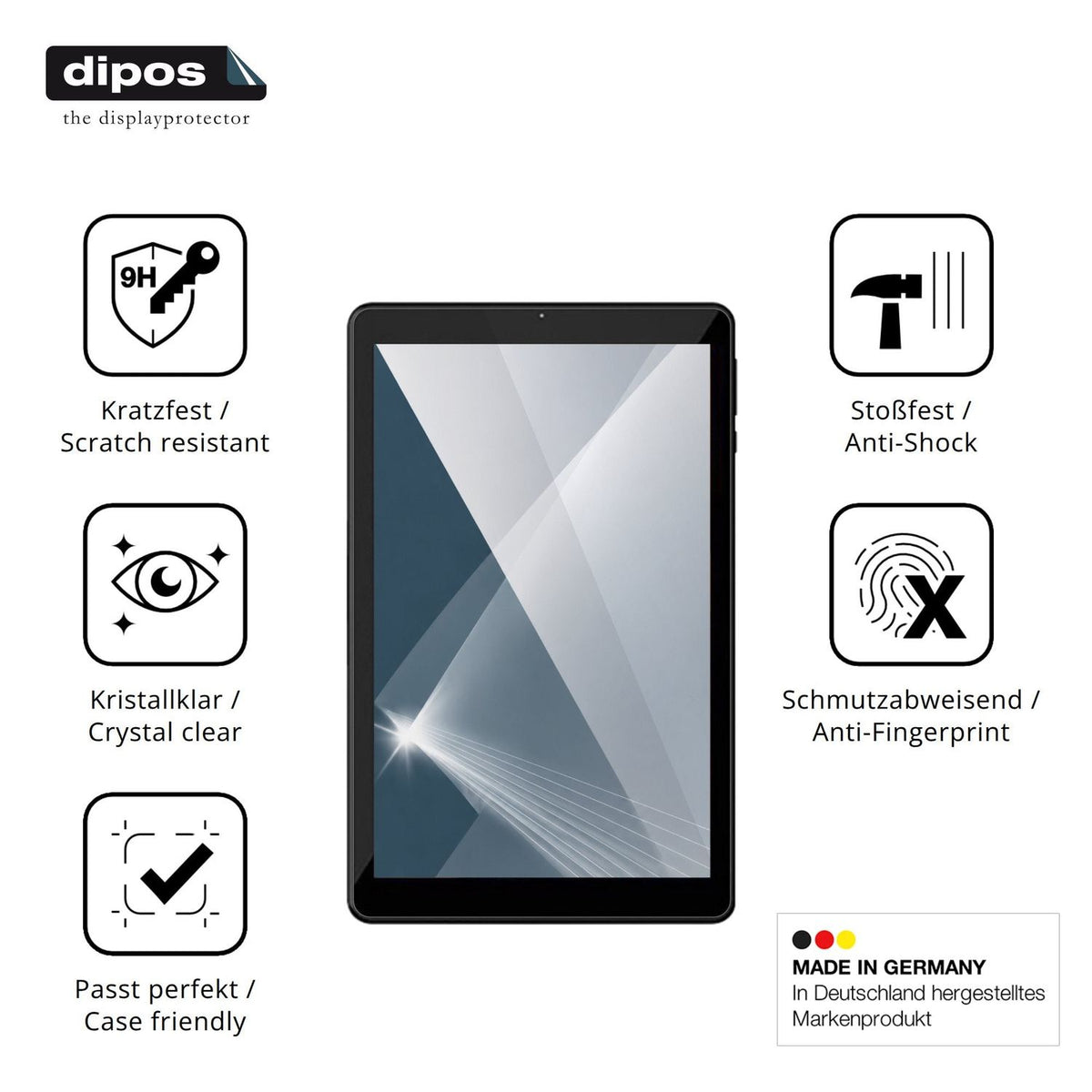 Displayschutz hergestellt in Deutschland, höchste Qualität made in Germany