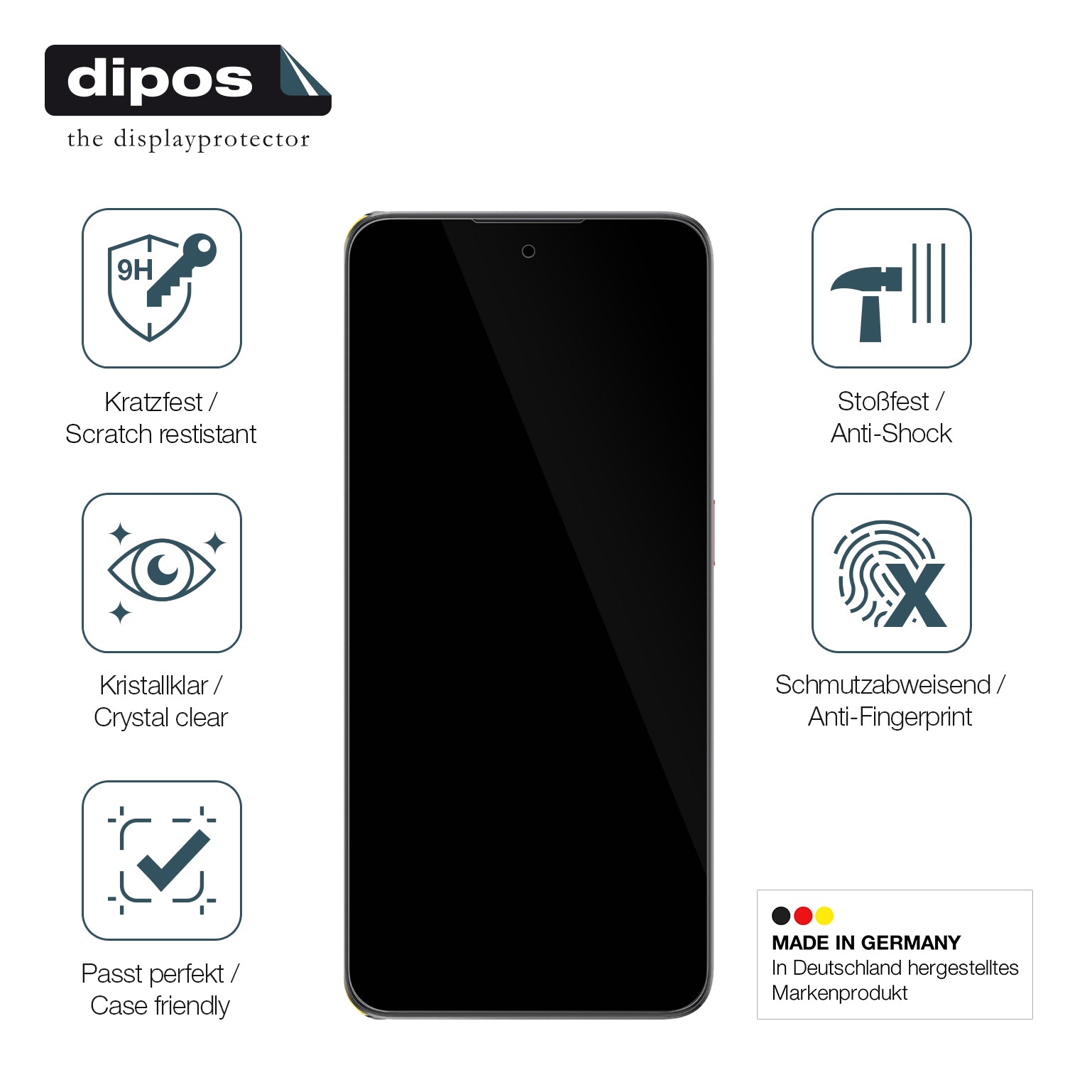 Displayschutz hergestellt in Deutschland, höchste Qualität made in Germany