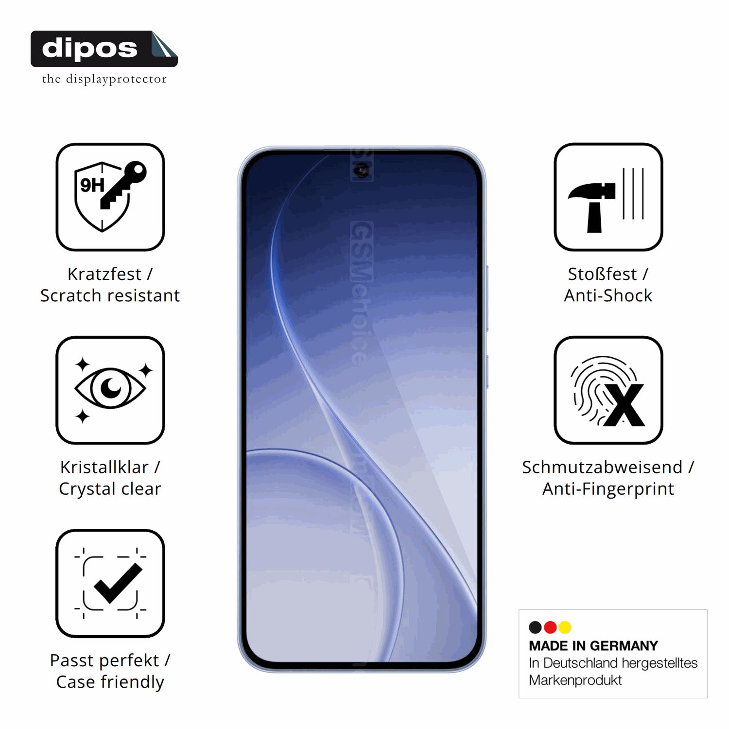 Displayschutz hergestellt in Deutschland, höchste Qualität made in Germany