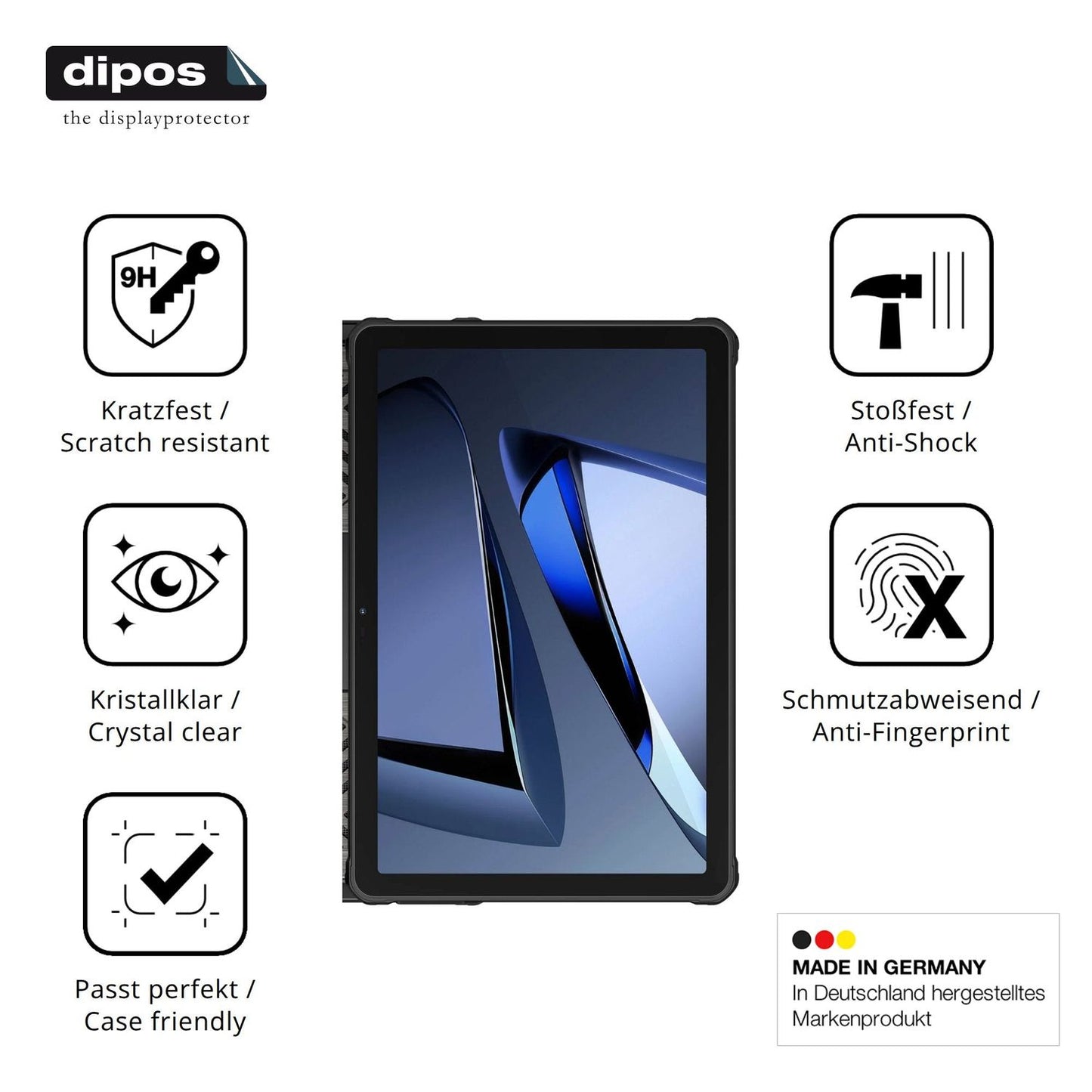 Displayschutz hergestellt in Deutschland, höchste Qualität made in Germany