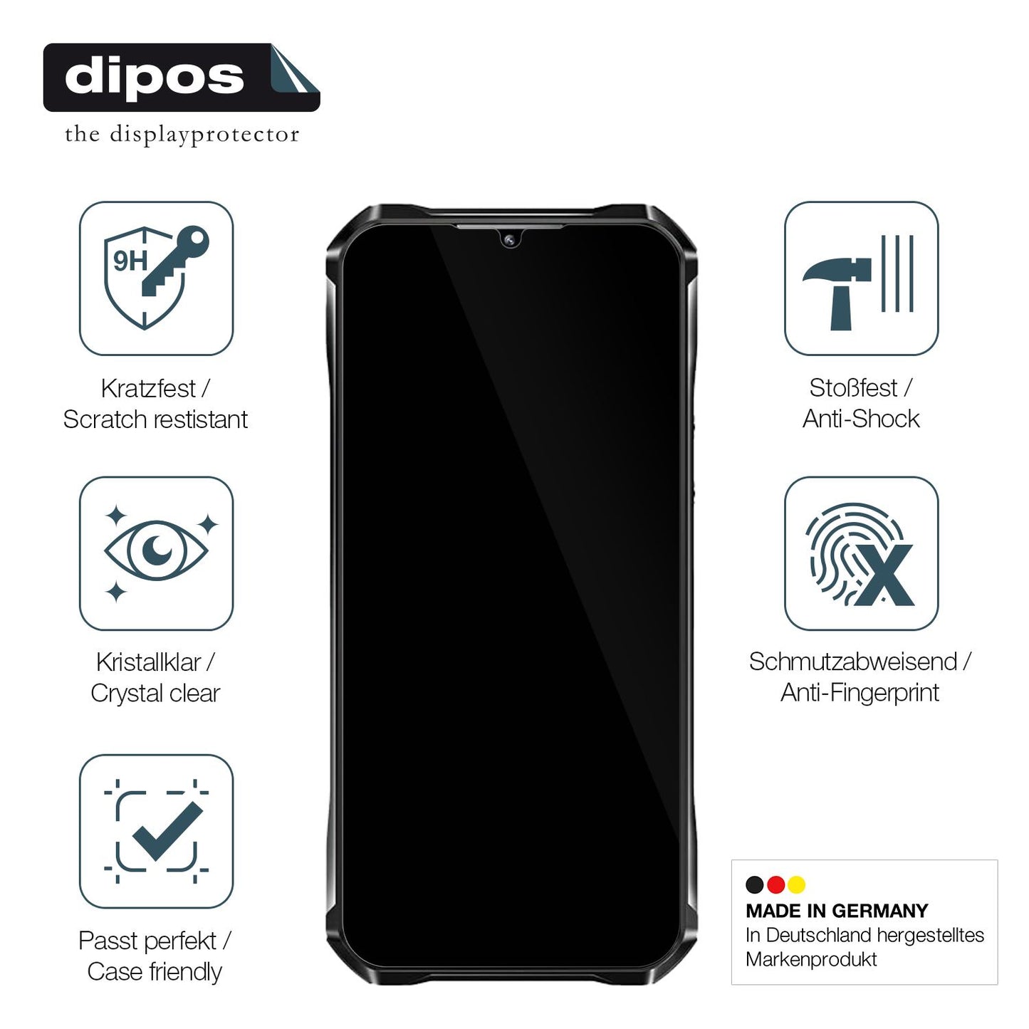 Displayschutz hergestellt in Deutschland, höchste Qualität made in Germany