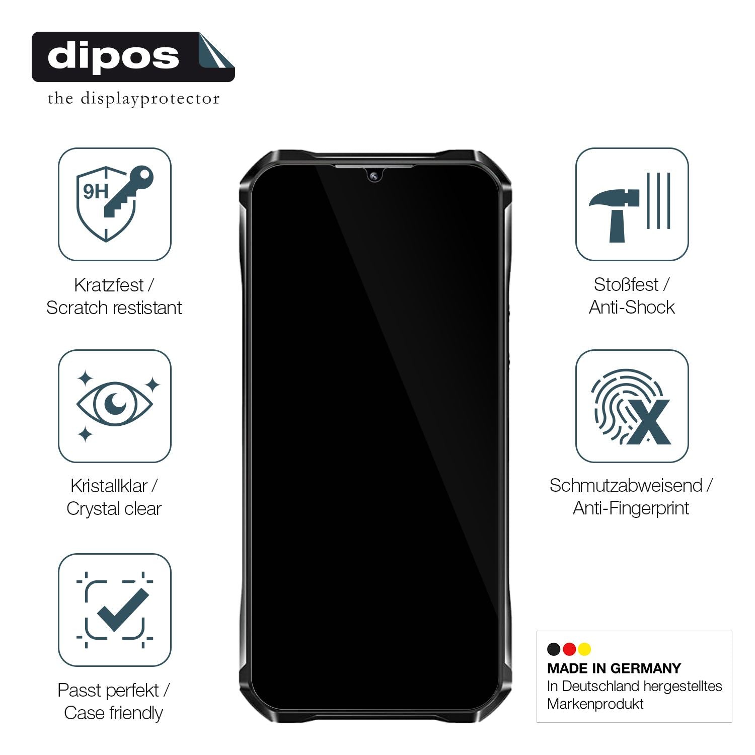 Displayschutz hergestellt in Deutschland, höchste Qualität made in Germany
