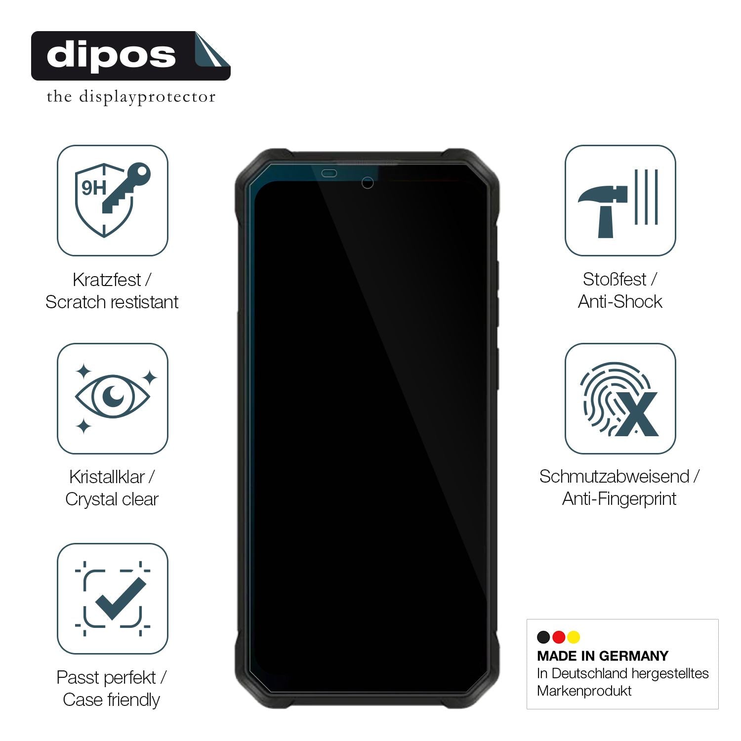 Displayschutz hergestellt in Deutschland, höchste Qualität made in Germany