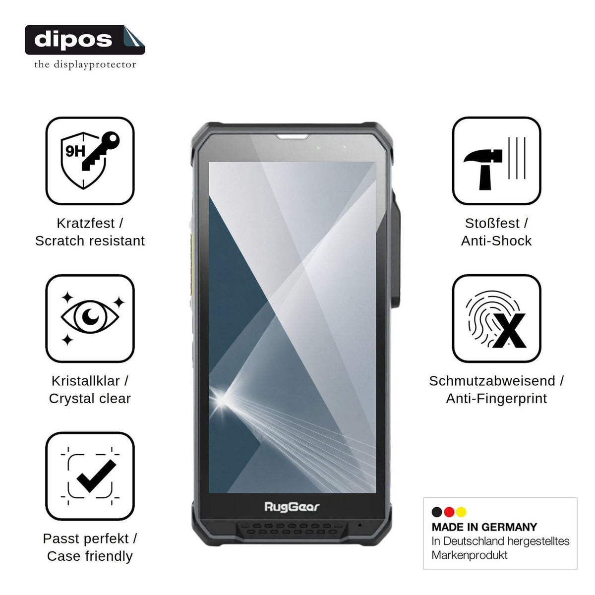2x Screen Protector for RugGear RG880i Flexible Glass 9H dipos