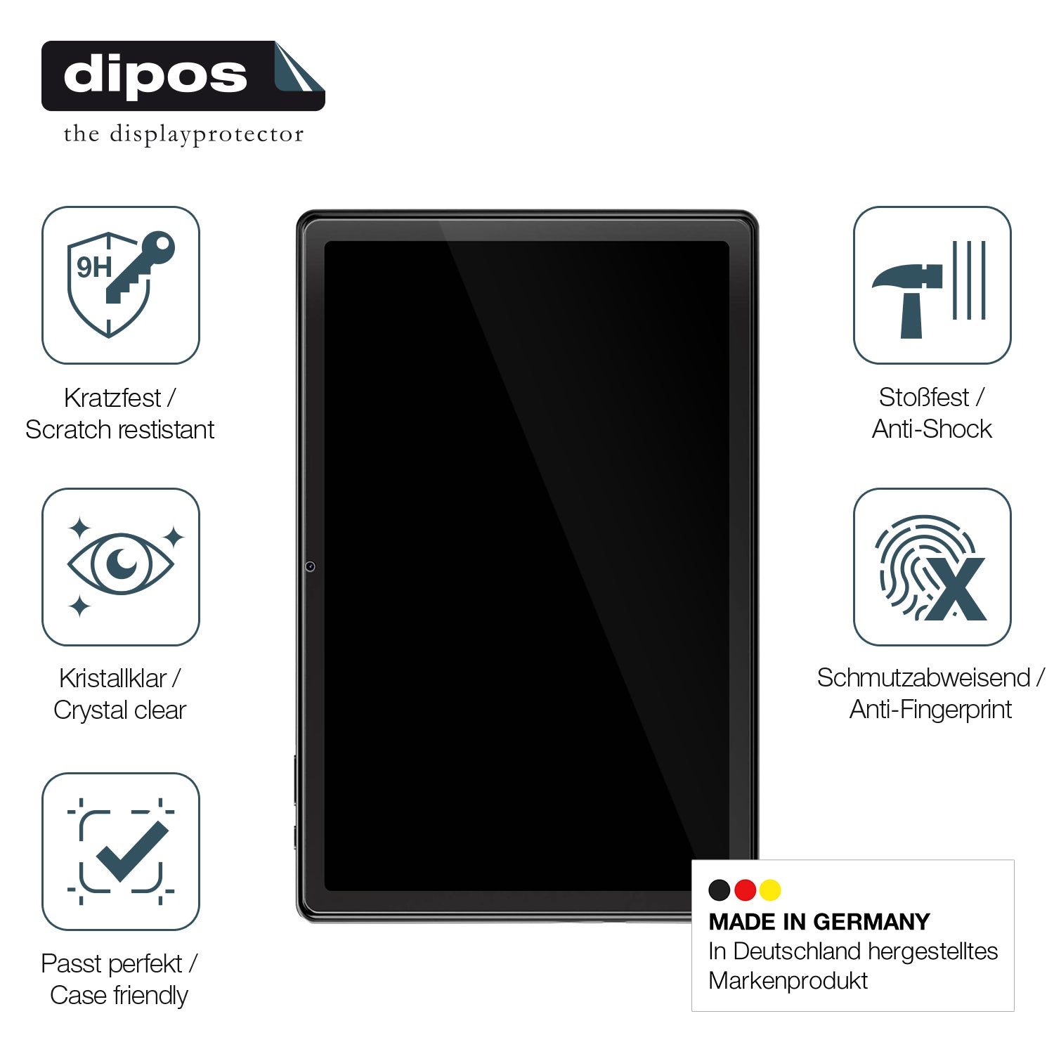 Displayschutz hergestellt in Deutschland, höchste Qualität made in Germany