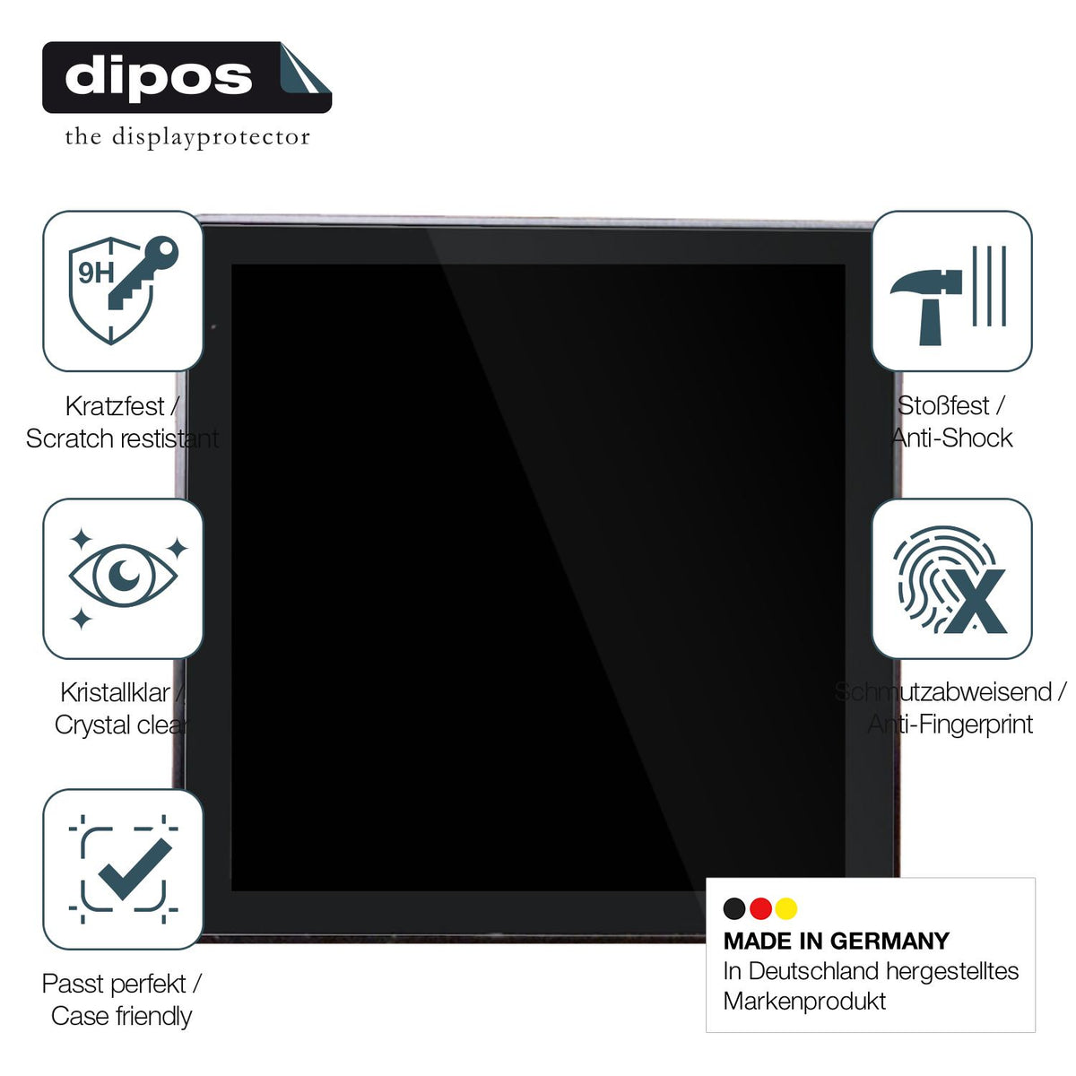 Displayschutz hergestellt in Deutschland, höchste Qualität made in Germany