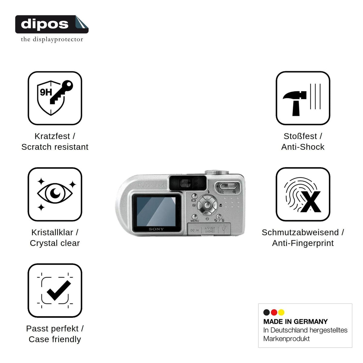 2x Screen Protector for Sony Cyber-Shot DSC-P8 Flexible Glass 9H dipos