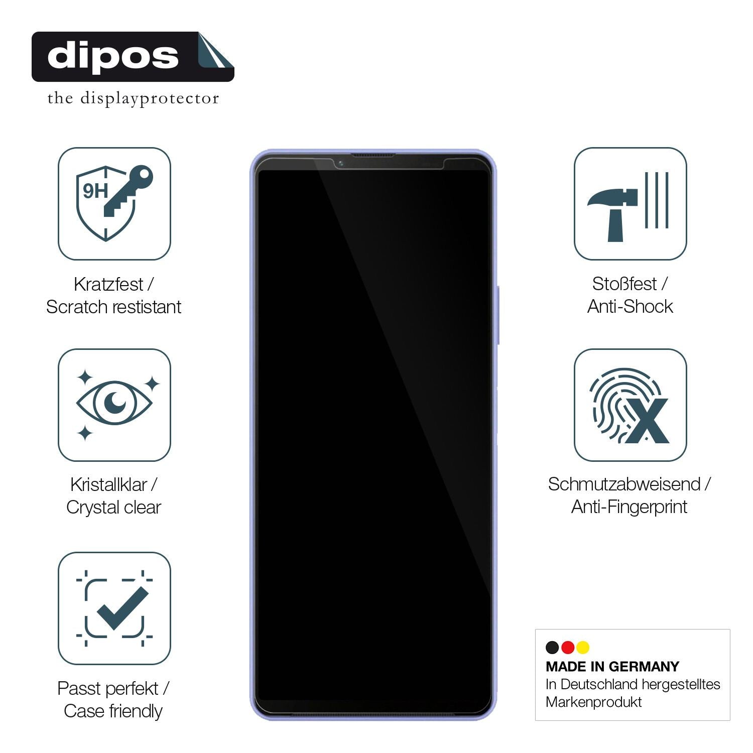 Displayschutz hergestellt in Deutschland, höchste Qualität made in Germany