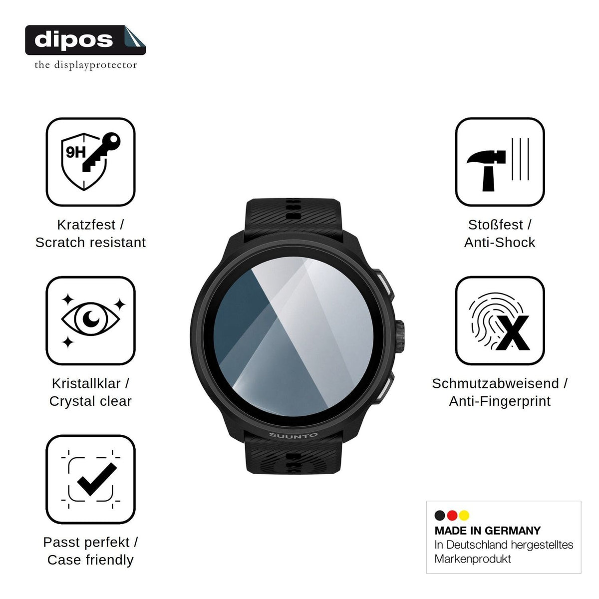 2x Screen Protector for Suunto Run 2 Flexible Glass 9H dipos