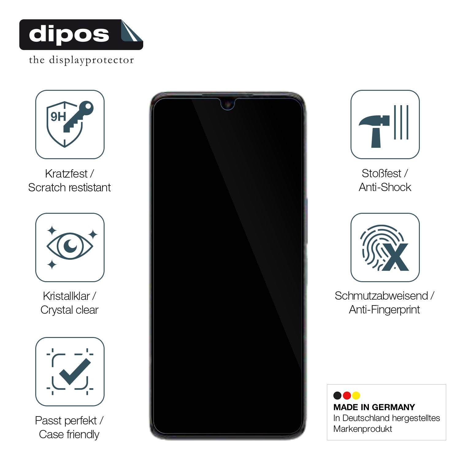 Displayschutz hergestellt in Deutschland, höchste Qualität made in Germany