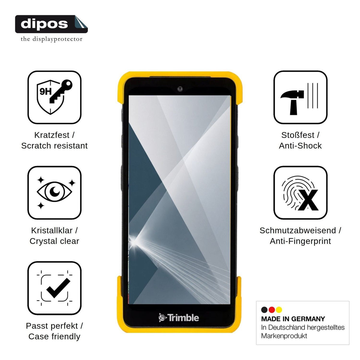 2x Screen Protector for Trimble TDC6 Flexible Glass 9H dipos