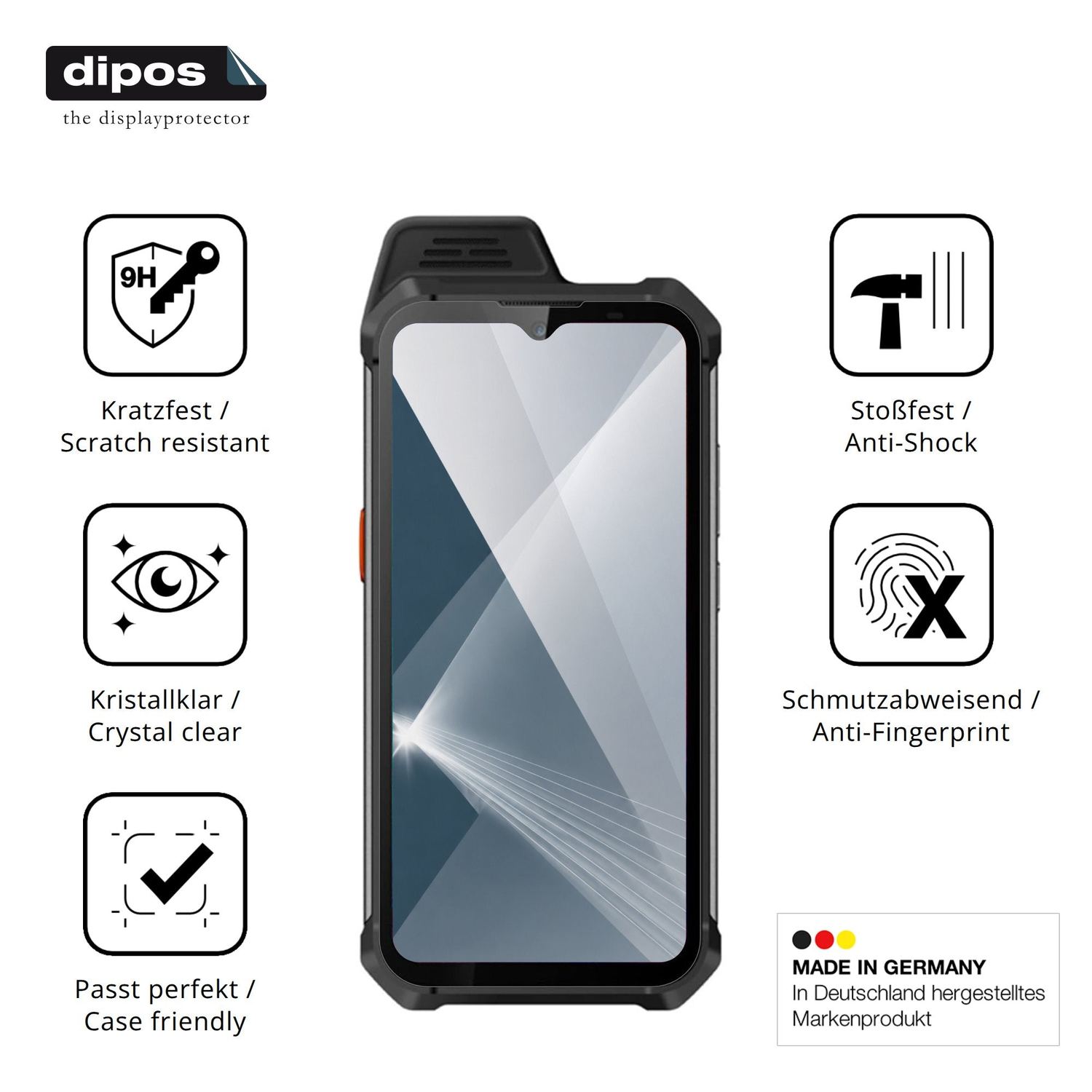 Displayschutz hergestellt in Deutschland, höchste Qualität made in Germany