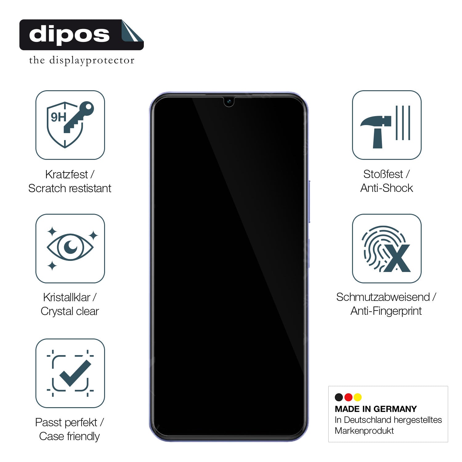 Displayschutz hergestellt in Deutschland, höchste Qualität made in Germany