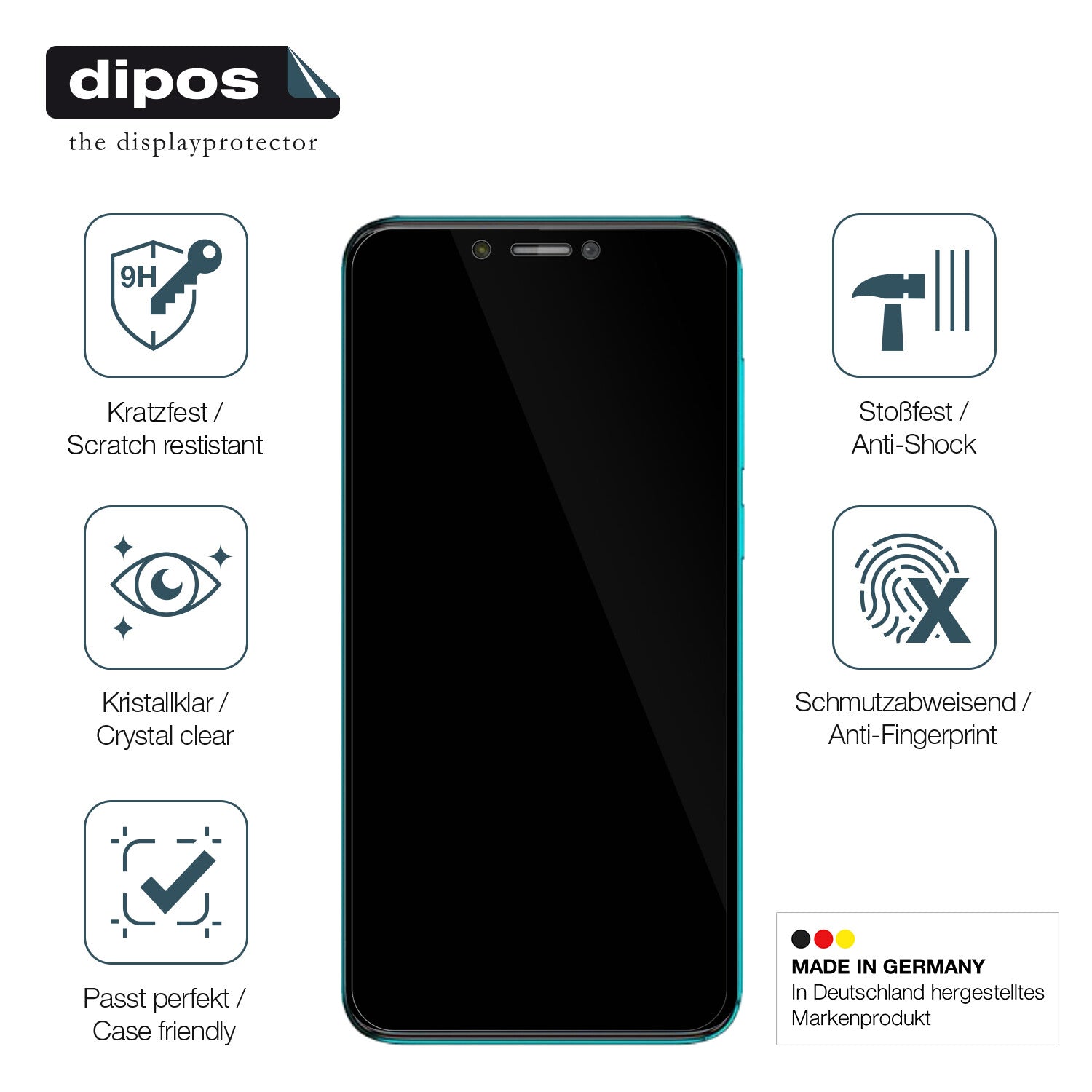 Displayschutz hergestellt in Deutschland, höchste Qualität made in Germany