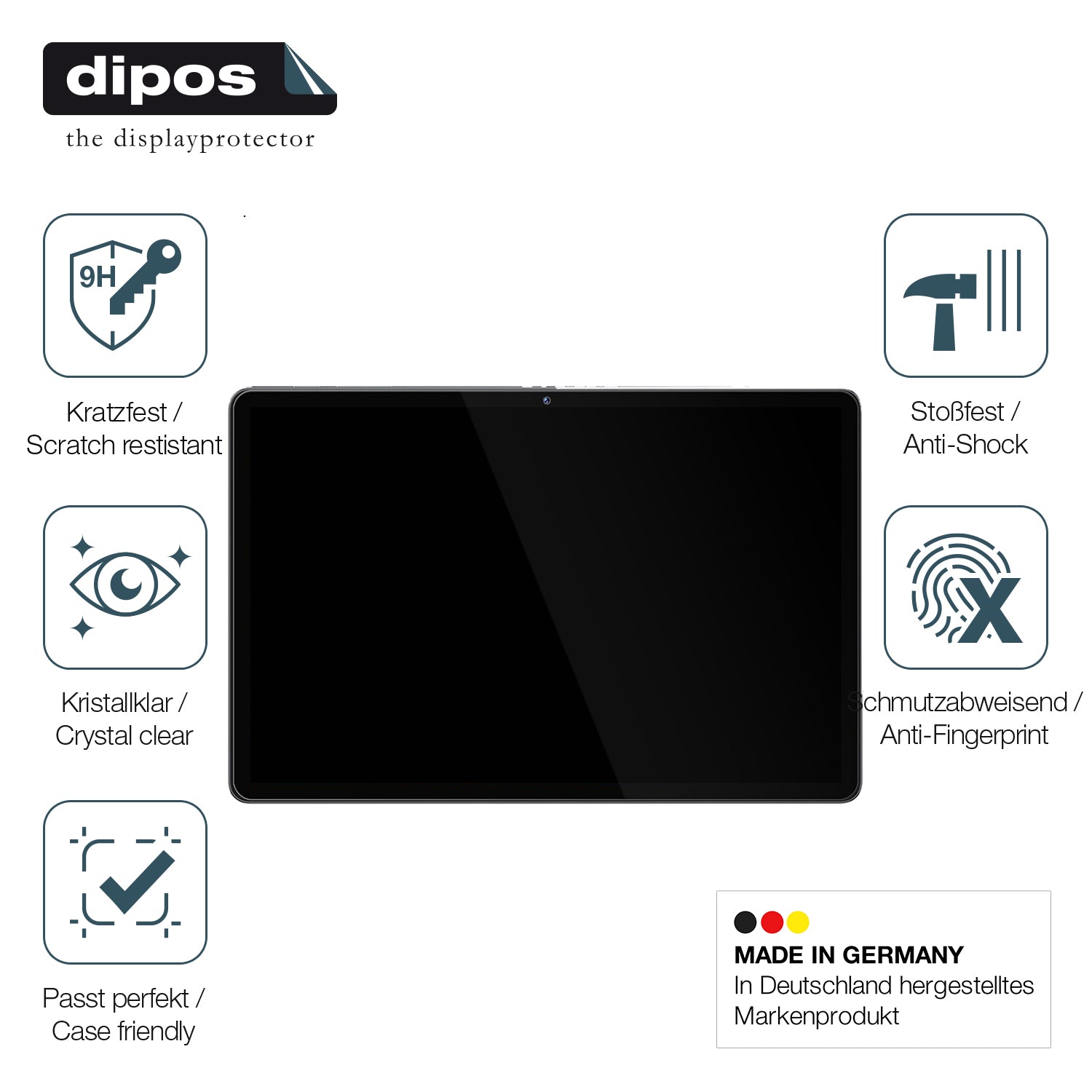 Displayschutz hergestellt in Deutschland, höchste Qualität made in Germany