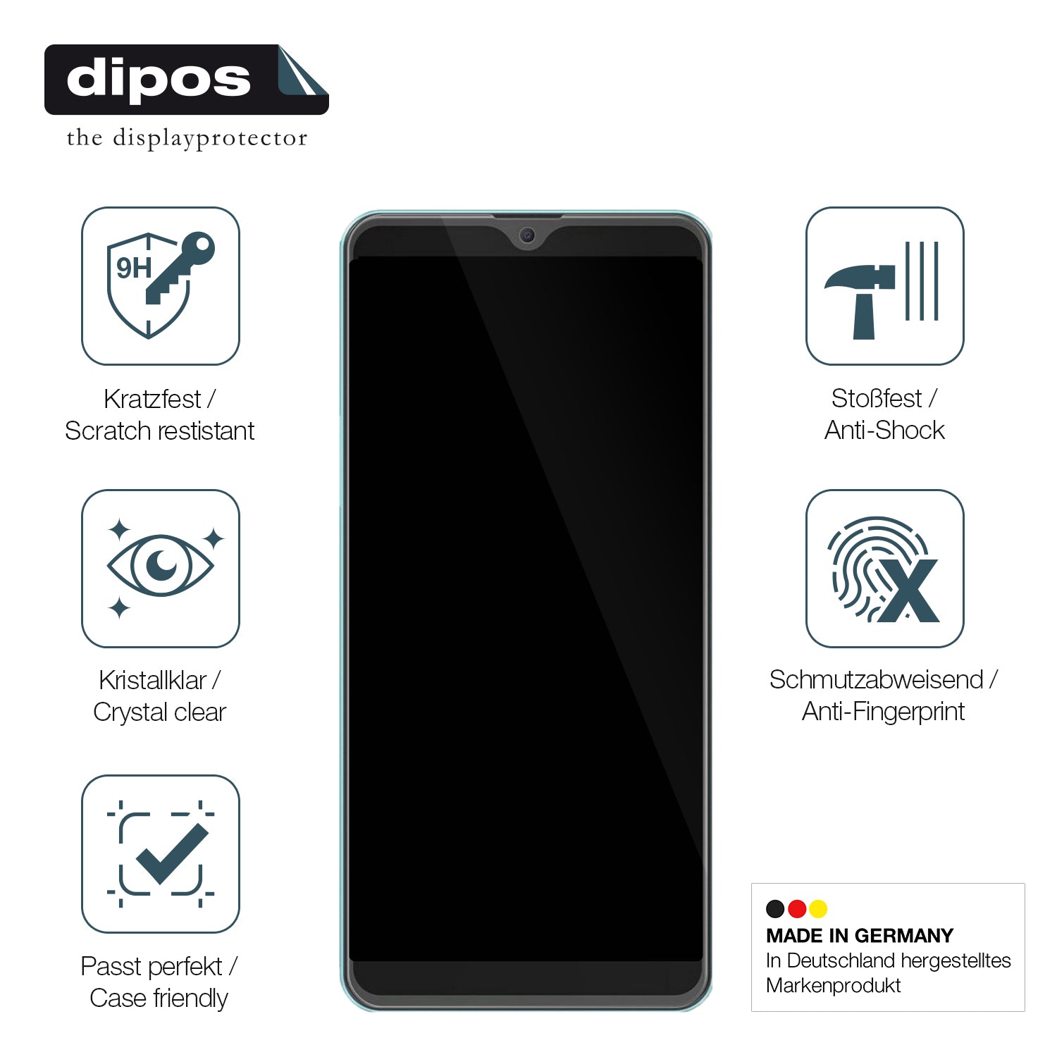 Displayschutz hergestellt in Deutschland, höchste Qualität made in Germany