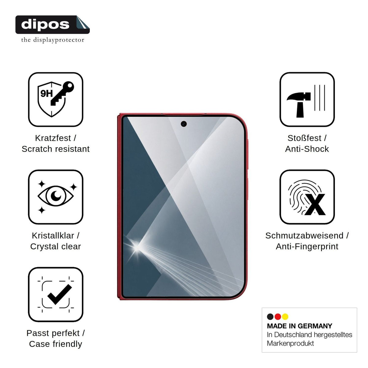 2x Screen Protector for Xiaomi 18 Fold Outside Flexible Glass 9H dipos