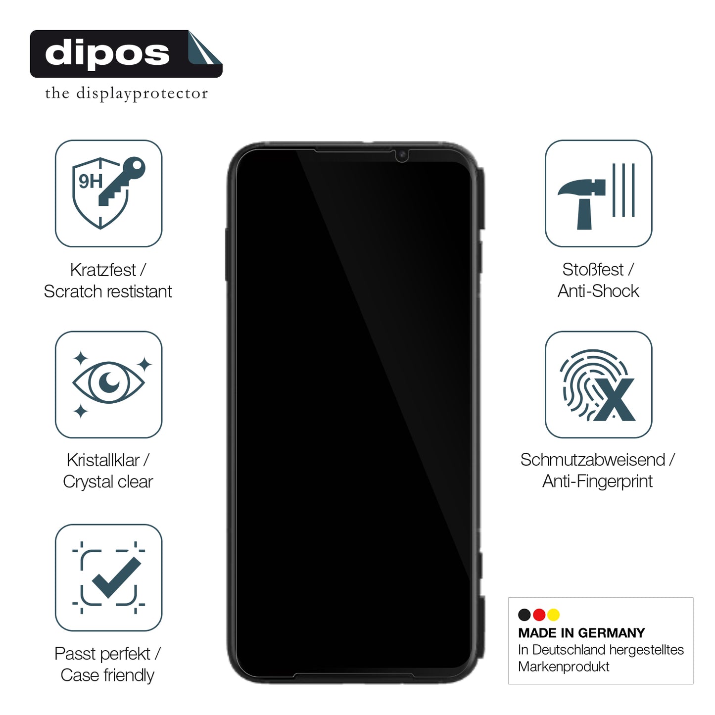 Displayschutz hergestellt in Deutschland, höchste Qualität made in Germany