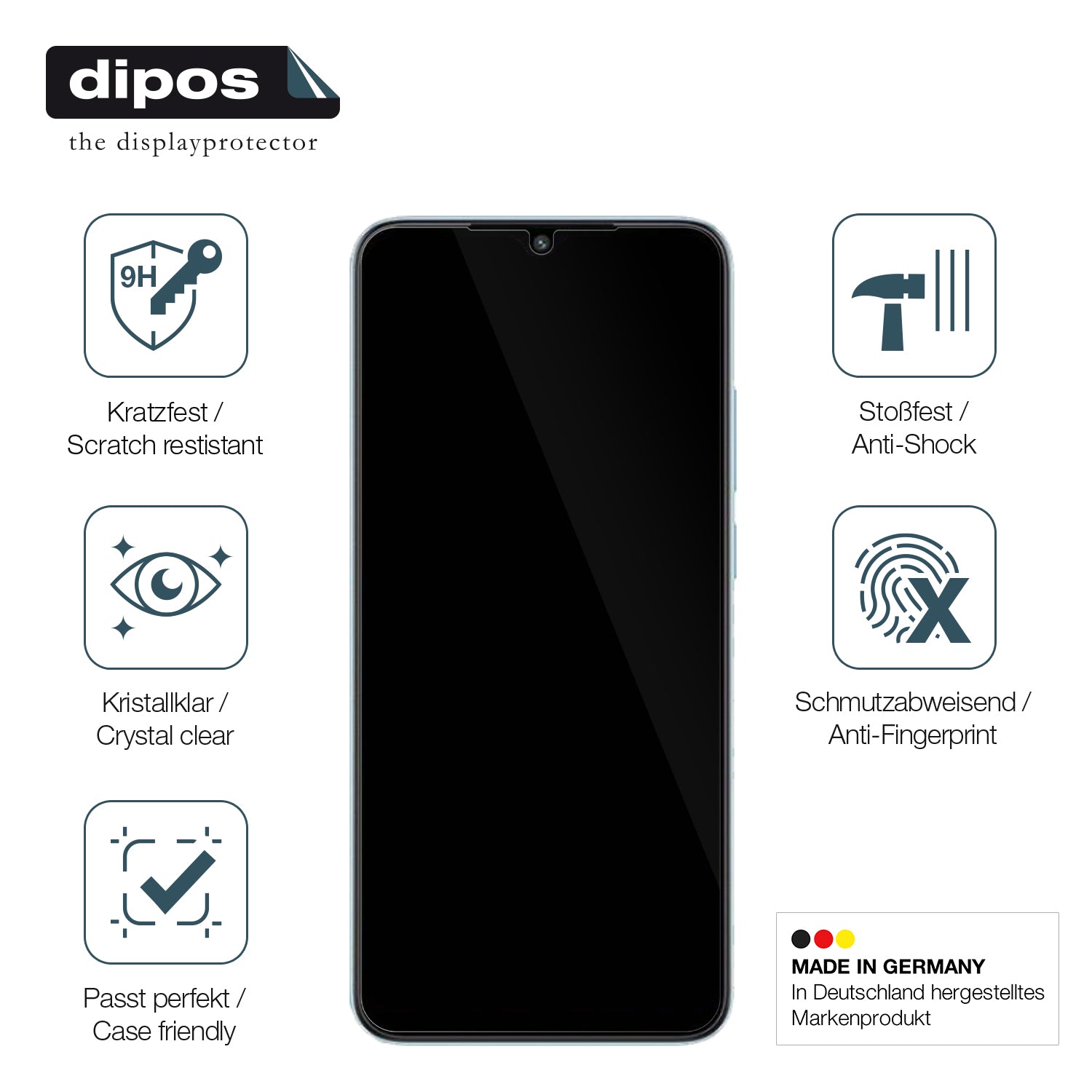 Displayschutz hergestellt in Deutschland, höchste Qualität made in Germany